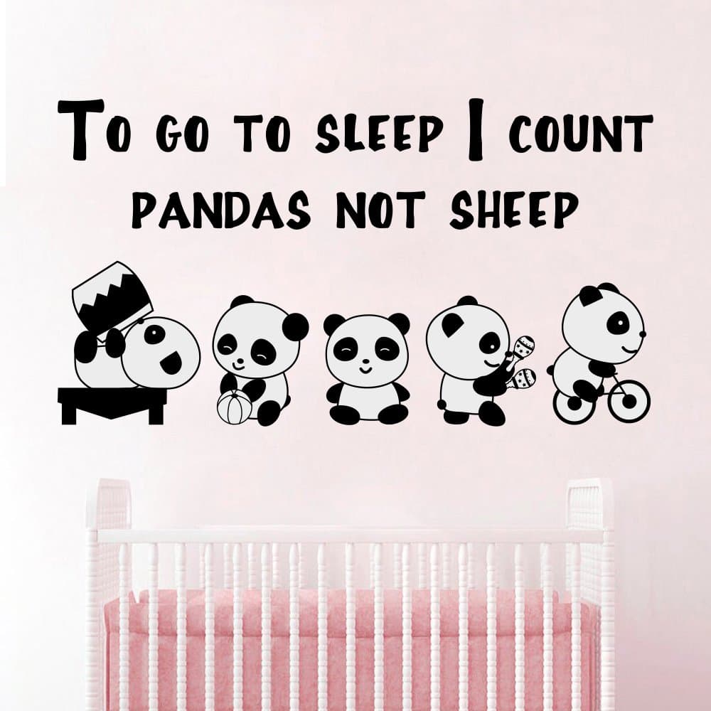 Quote To Go Sleep I Count Wall Decals Pandas Vinyl Lettering Stickers Bedroom Kids Mural Design Window Removable Nursery Home Decor AR393