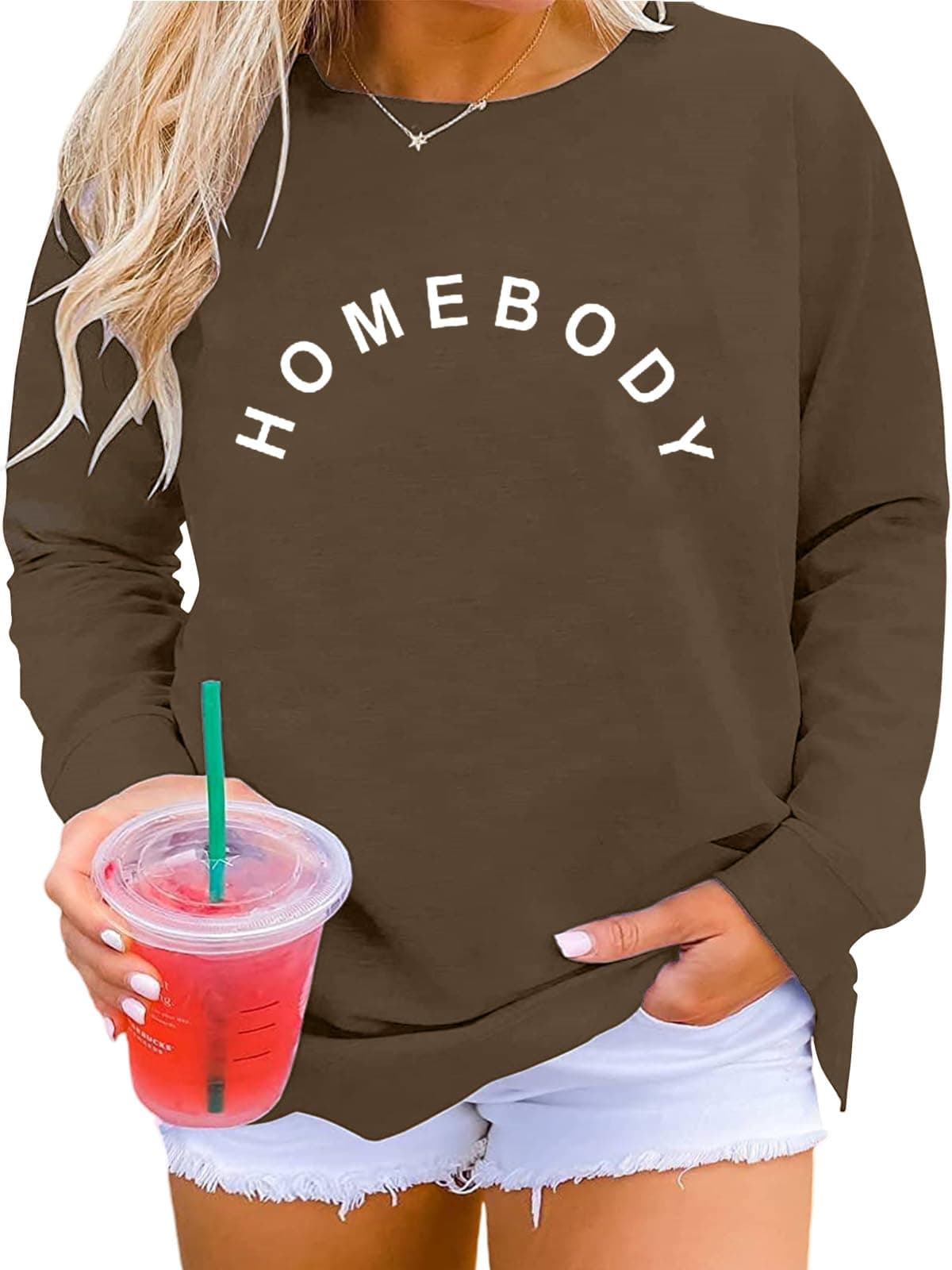HDLTEPlus Size Sweatshirt for Women Crewneck Graphic Long Sleeve Casual Pullover Tops