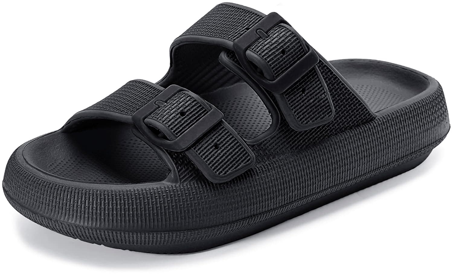 Weweya Sandals for Women and Men - Pillow Slippers - Double Buckle Adjustable Slides - EVA Flat Sandals