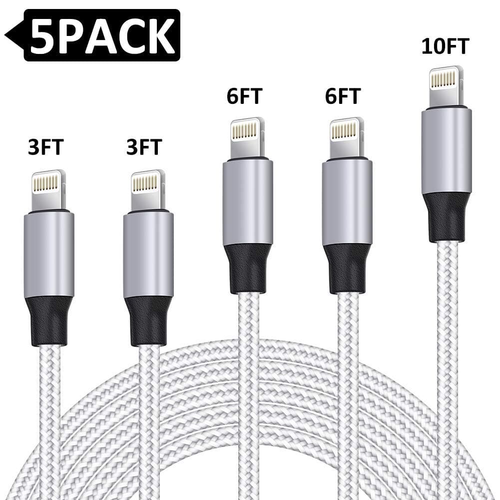 Extra Long 6.6 Feet Micro USB To USB Cable (Pack Of 5) (BOS-27U) Braided Tangle Free [Type-B] [Micro USB Cable] Free 30 Days Money Back Guarantee [18 Months Warranty]