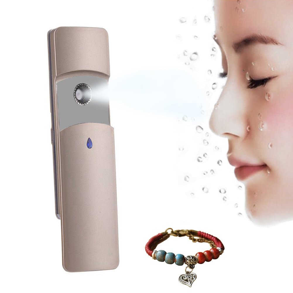 Norjackbeauty Nano facial Mist Sparayer USB Rechargeable slider Handy Mirror Moisture Mist Sprayer Handheld Facial Nano Sprayer Moisturizing Sprayer Nanometer Spray Best Dry & Oil Skin Treatment