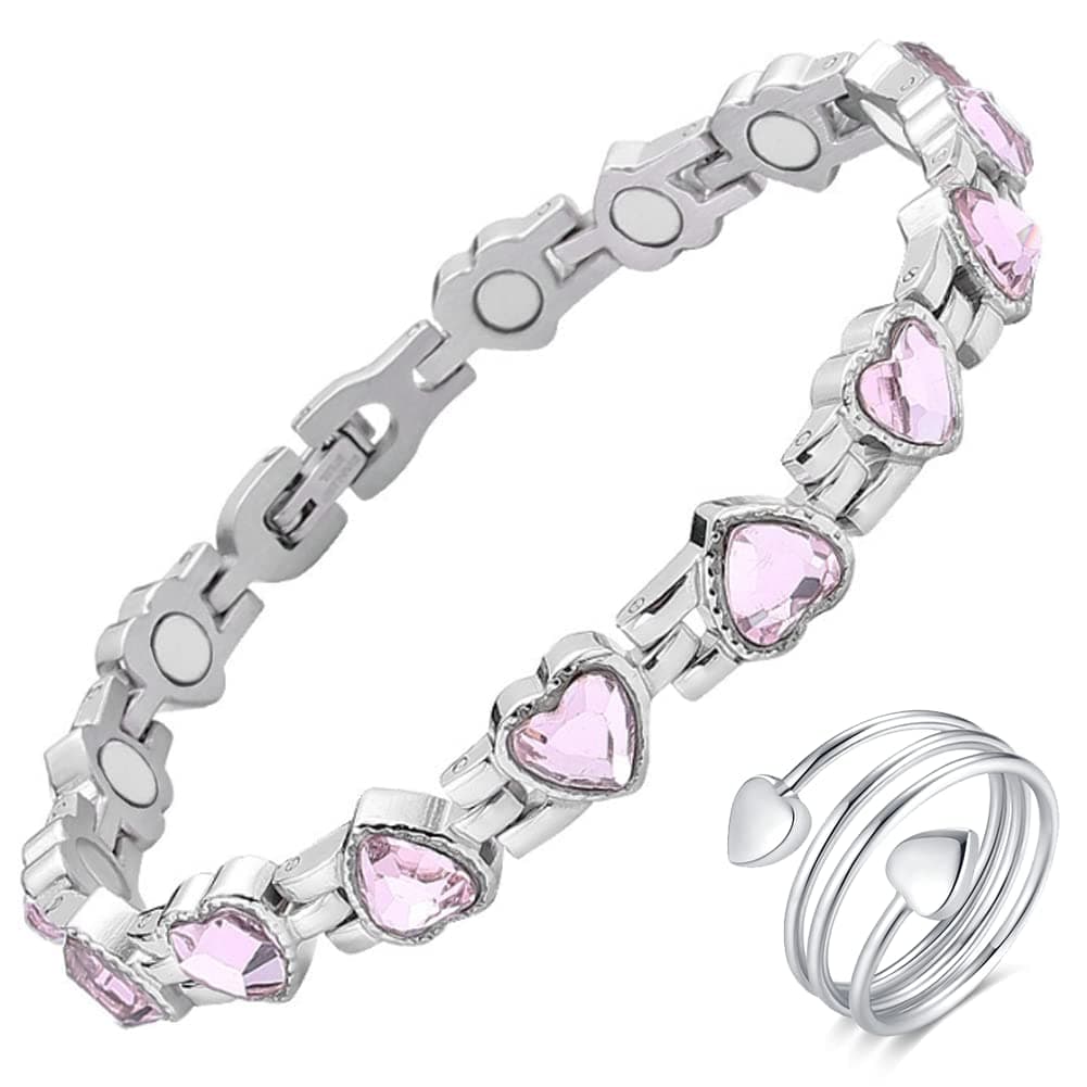 Vicmag Magnetic Bracelet for Women Titanium Steel Magnet Bracelet Adjustable Gift