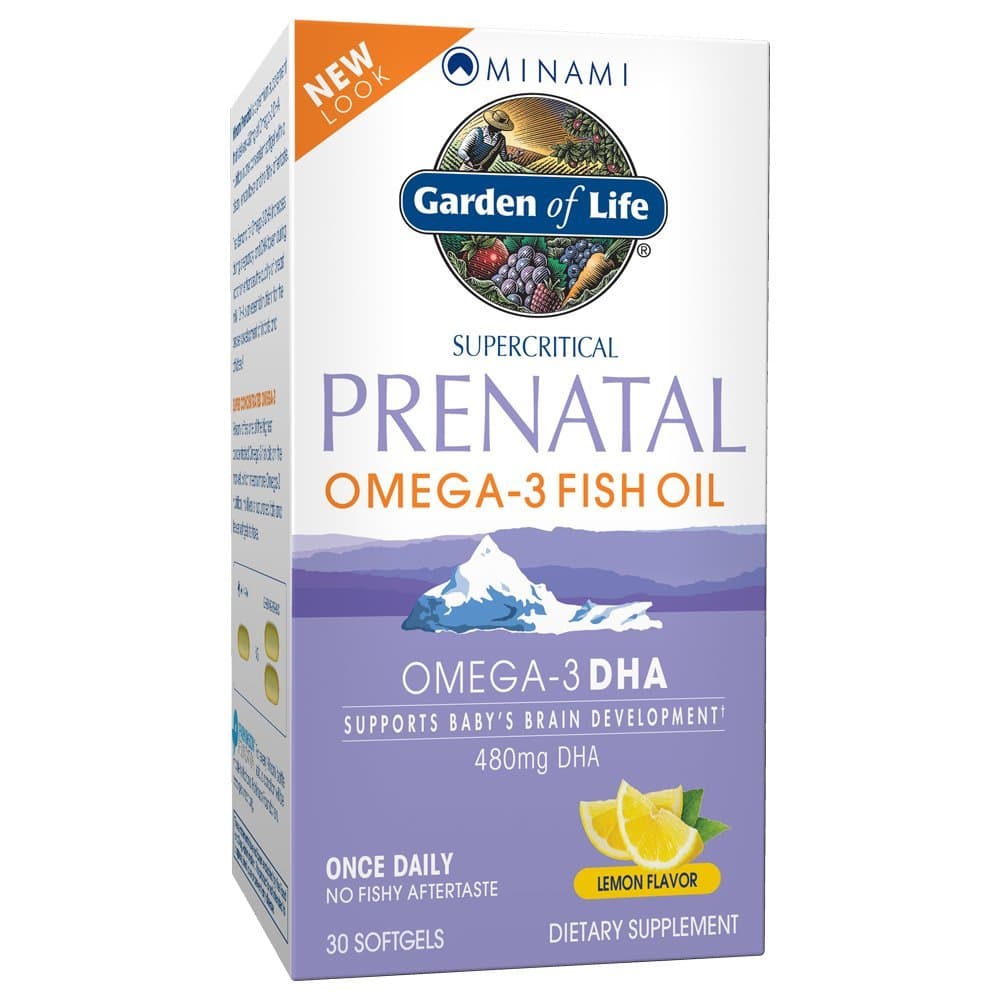 Prenatal DHA Omega 3 Fish Oil Supplement - Minami Natural Prenatal, Lemon, 30 Softgels