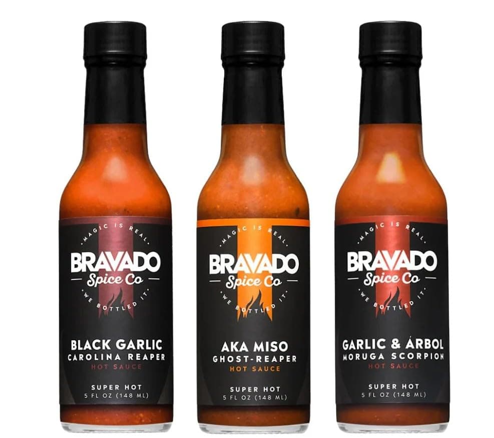 Super Hot Bundle By Bravado Spice Gluten Free, Vegan, Low Carb, Paleo Hot Sauce All Natural 5 oz Hot Sauce Bottle Award Winning Gourmet Hot Sauce……