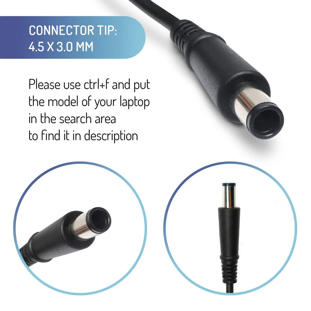 Lavolta 45W Laptop Charger - 4.5 x 3.0 mm - Adapter for Dell Inspiron 13 15 3000 5000 3567 5378 Latitude 15 3390 3500 3590 Vostro 15 3000 5000 3568 5468 5471 5481 XPS 13 9360 fits ha45nm140, la45nm140