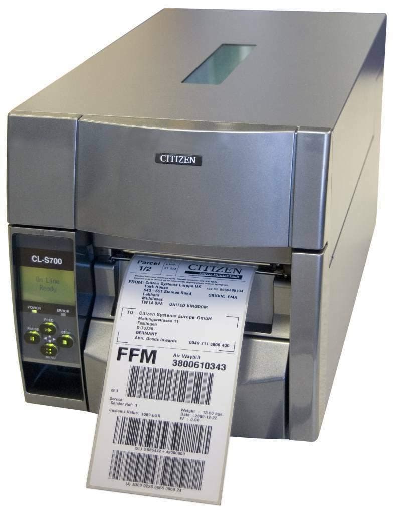 Citizen America CL-S700DT-E CL-S700 Direct Thermal Barcode Printer with Power Cord, Ethernet, Gray