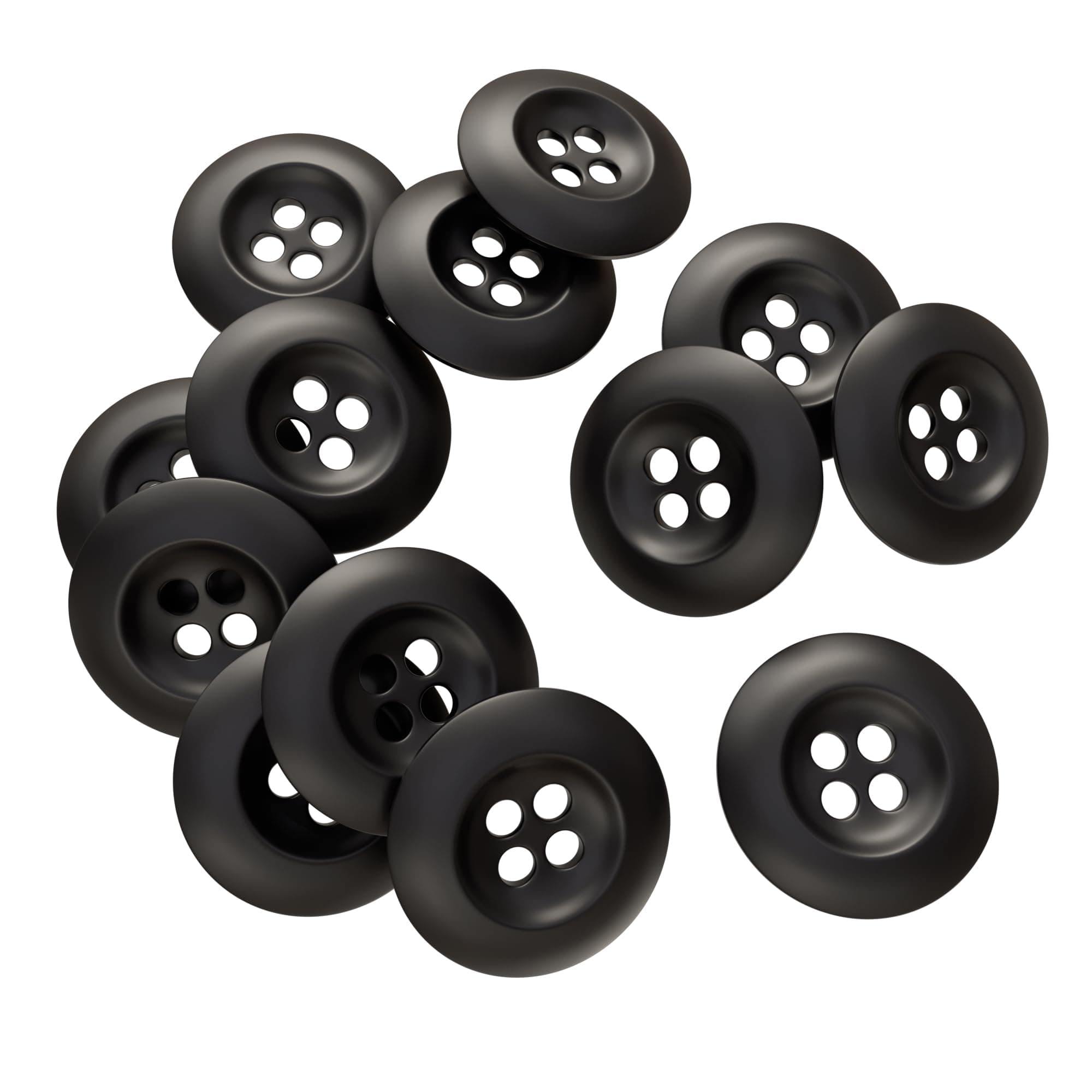 Black Button 4 Hole Button Button for Sewing Black Button Pant Button Plastic Button 30L Army Military Buttons 0.75in Pack of 12