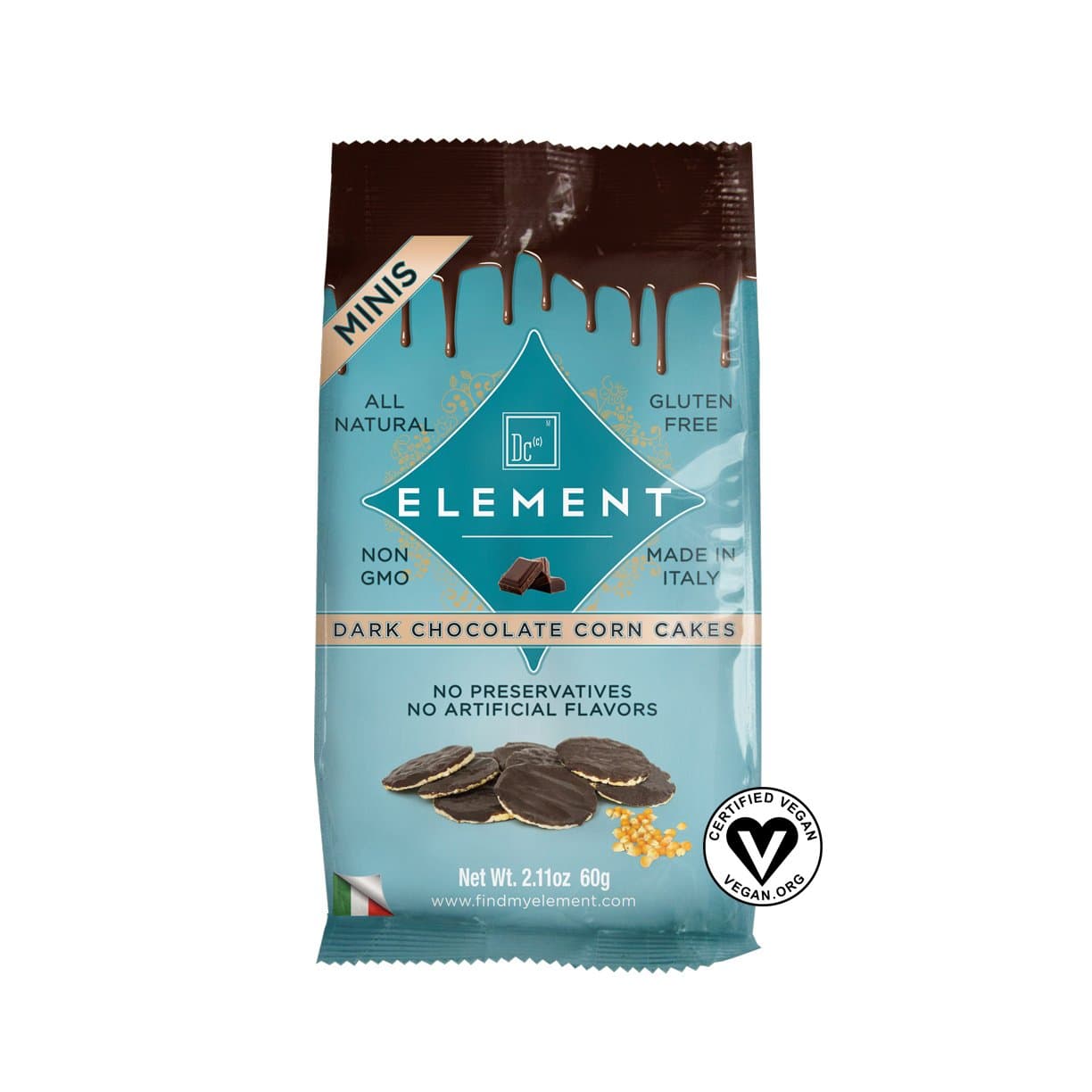 Dark Chocolate Mini Corn Cakes 2.11 Ounces (Case of 12)