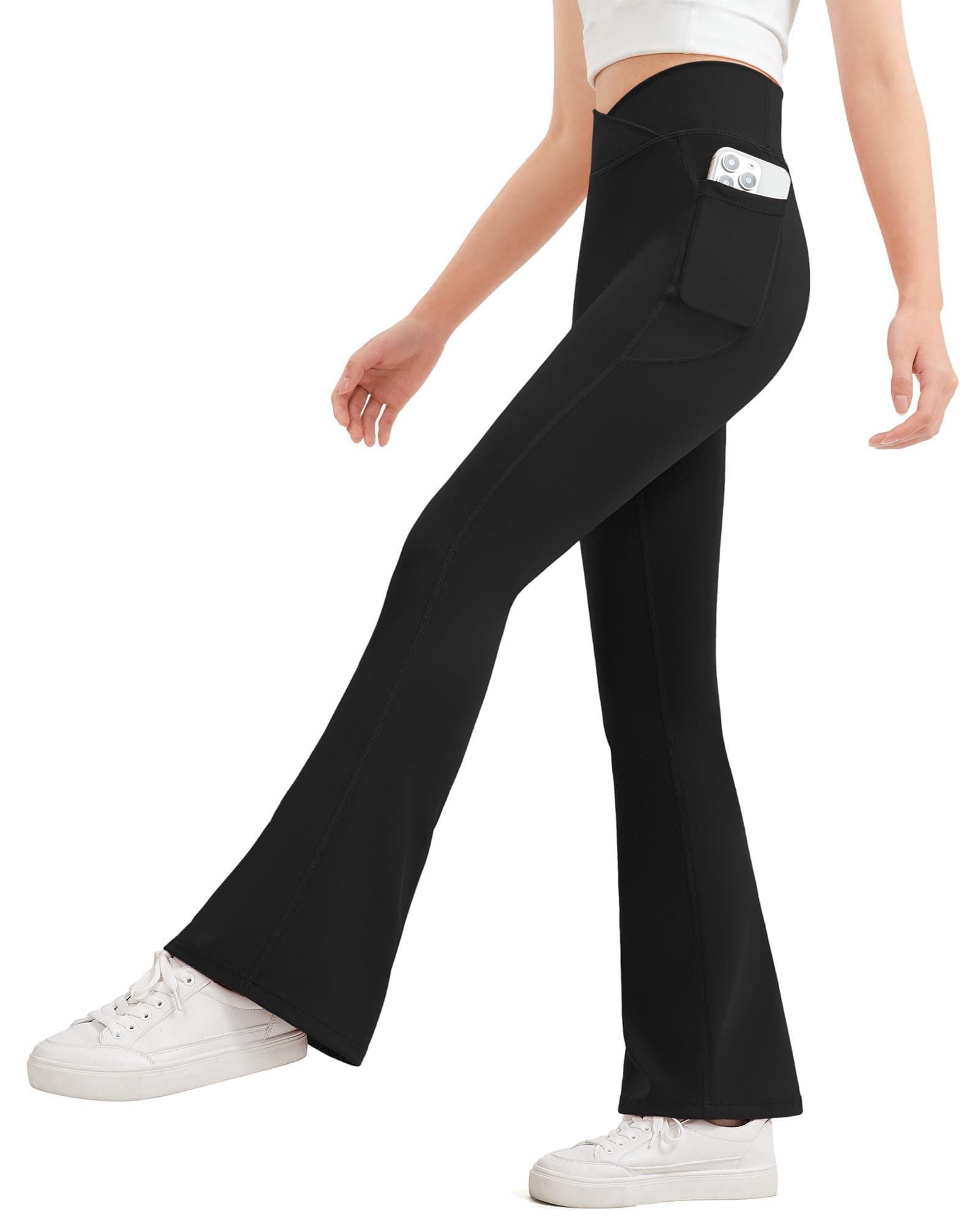 JOCMIC Girls Flare Leggings Kids Bell Bottom High Waisted Yoga Dance Flared Bootcut Pants