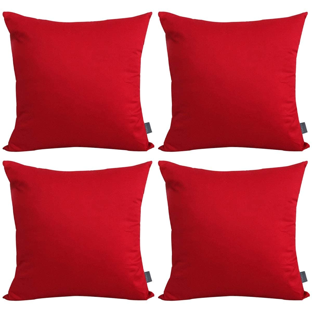 Thmyo 4-Pack 100% Cotton Comfortable Solid Decorative Throw Pillow Cases Square Cushion Cover Pillowcases Sublimation Blank Valentines Day DIY Throw Pillow Covers for Sofa Bed(16x16inch/40x40cm,Red)