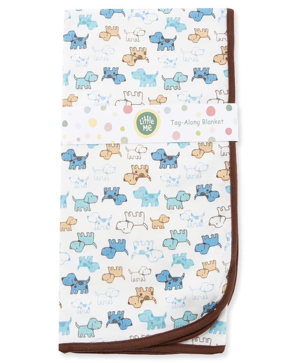 Little Me Blankets for Baby Boys' Cute Puppies Swaddling Receiving Blanket