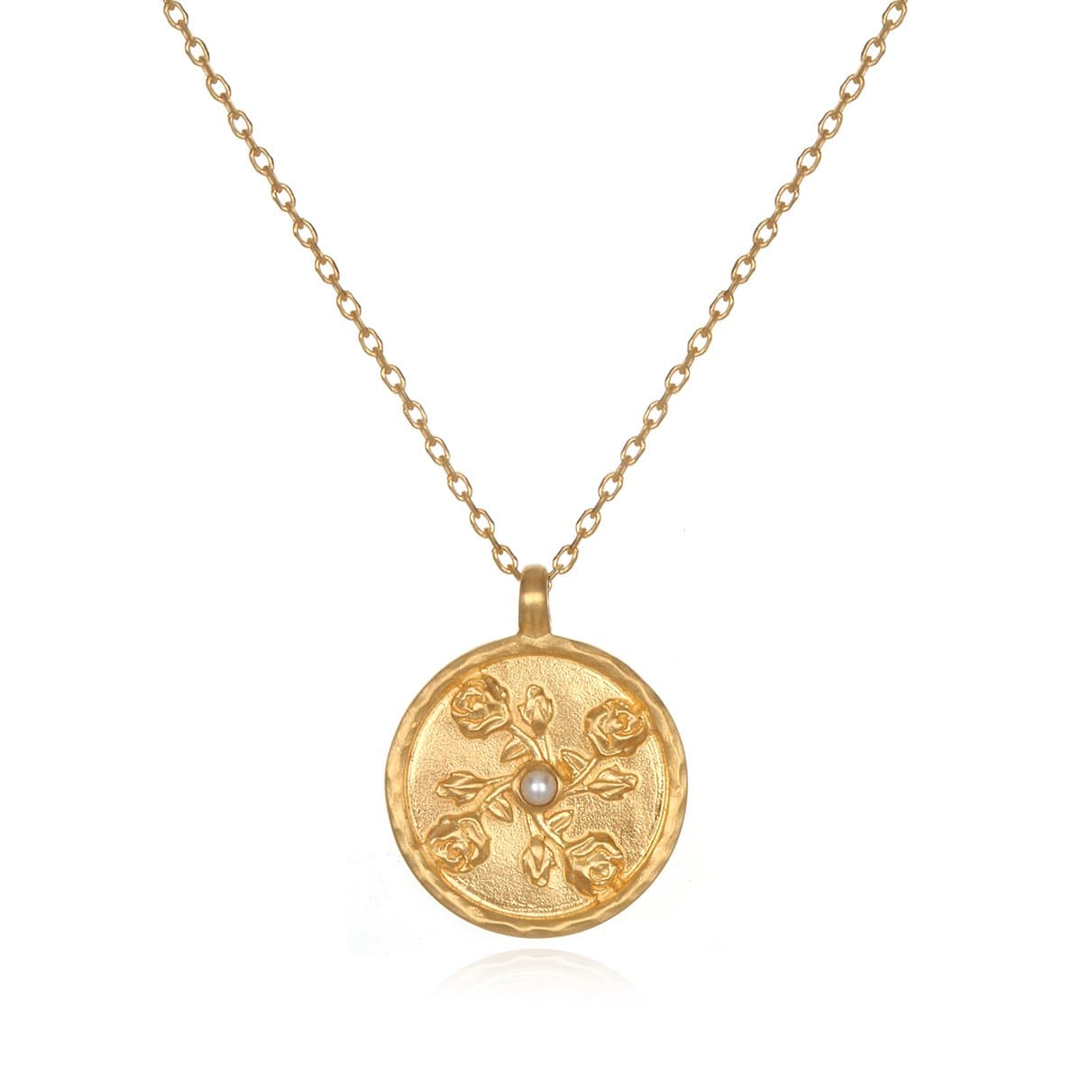 Satya Jewelry Gold Plate Flower Birthstone (18-Inch) Pendant Necklace