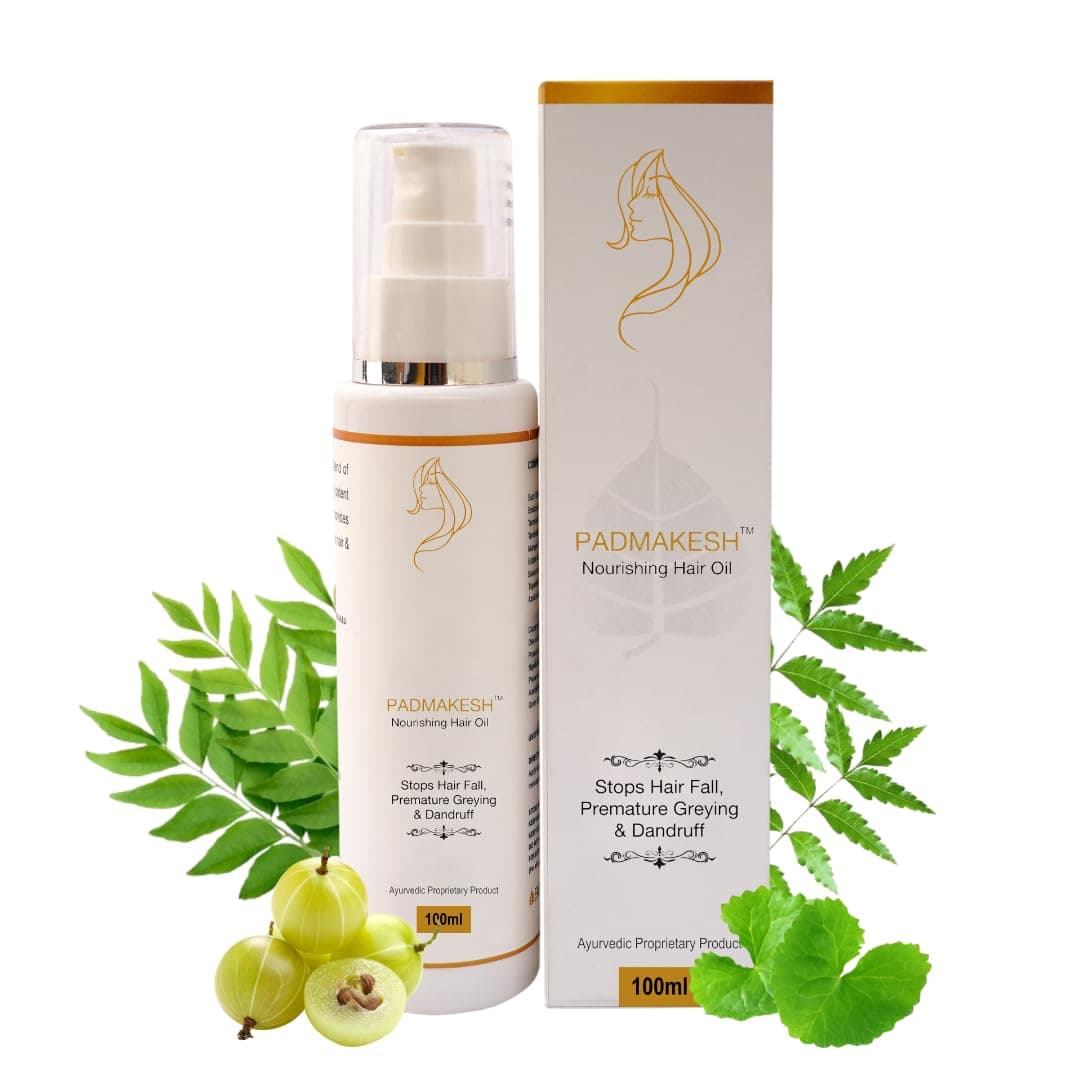 Bio Resurge Padmakesh Nourishing Hair Oil Helpfull in hairfall control with Natural Herbs Extracts (Amla, Bhringraj, Curry leaves, Neem) Promote shiny, voluminous hair/ stop hairfall, itchy scalp/ pure 100% natural (100 ml)