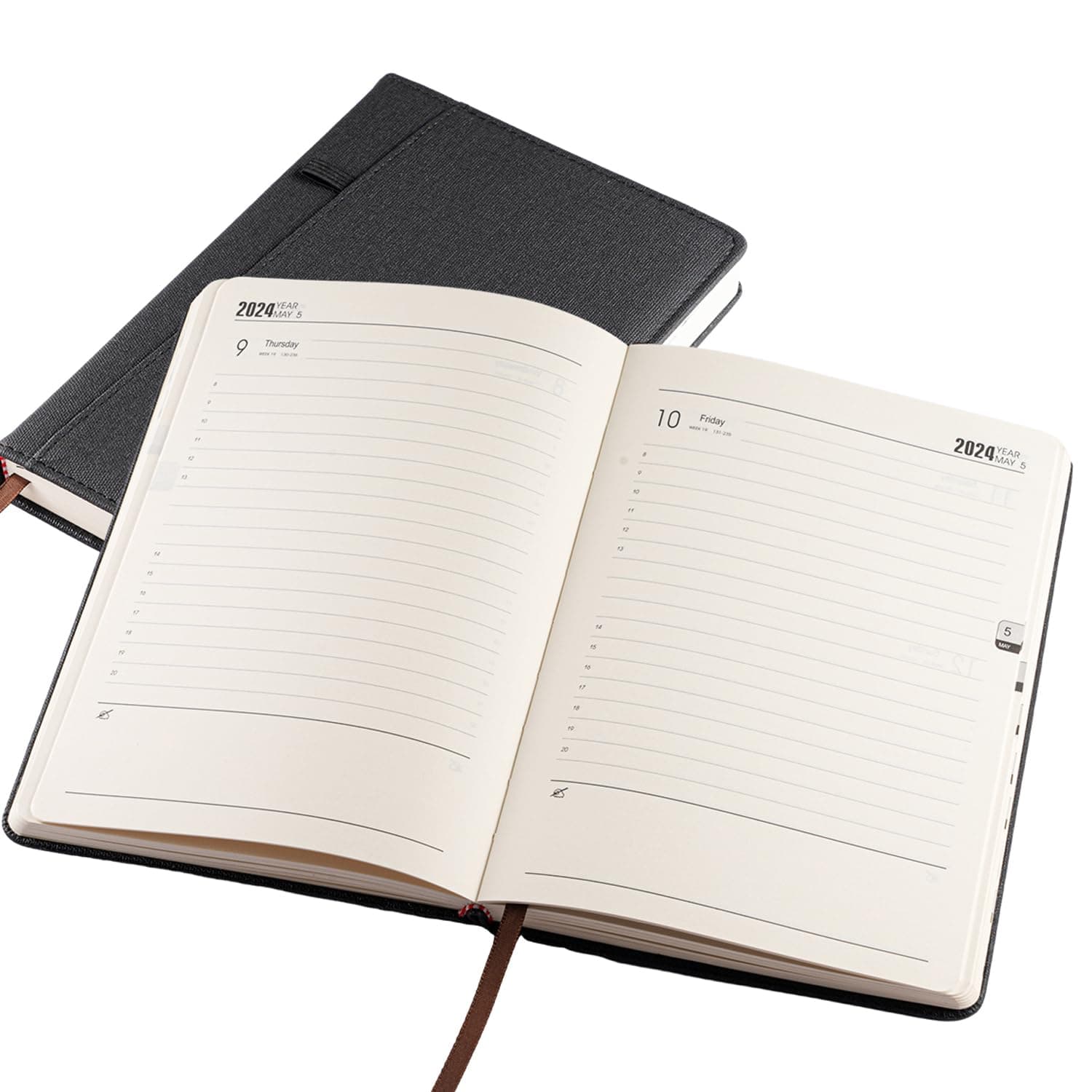Daily Planner A5 Agenda Negra 2024 Planificador Diario Daily Planner 8.3 * 5.7 inch