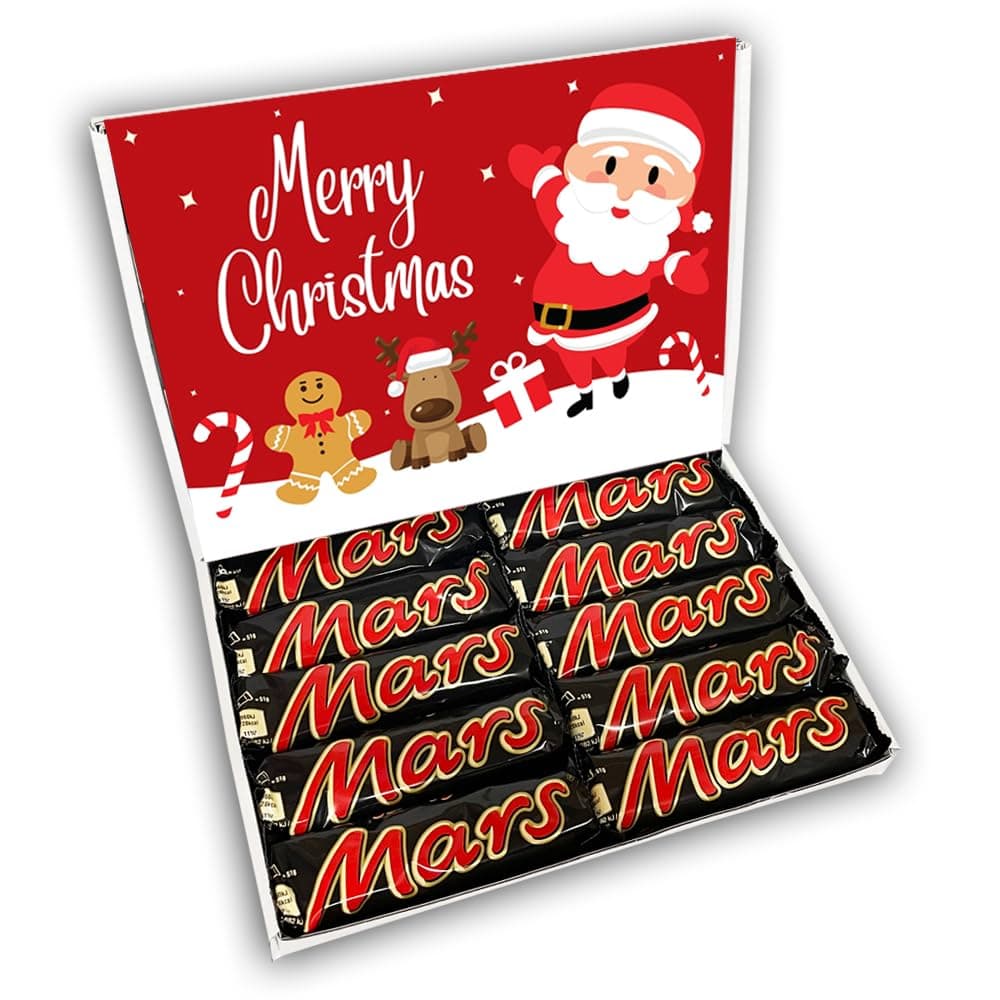 Nougat & Caramel Chocolate Bars Gift Box Hamper Christmas (RED SANTA)