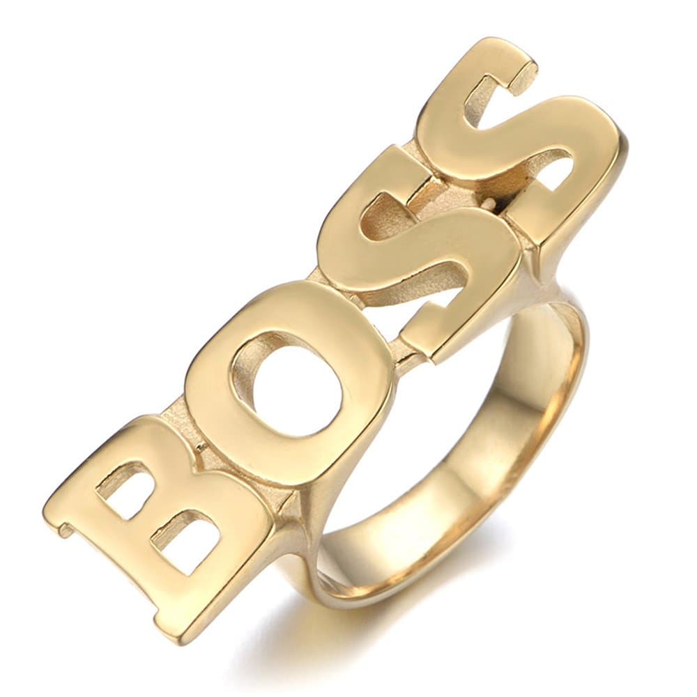 INMUINS Boys Titanium Steel Korean Style BOSS Rings