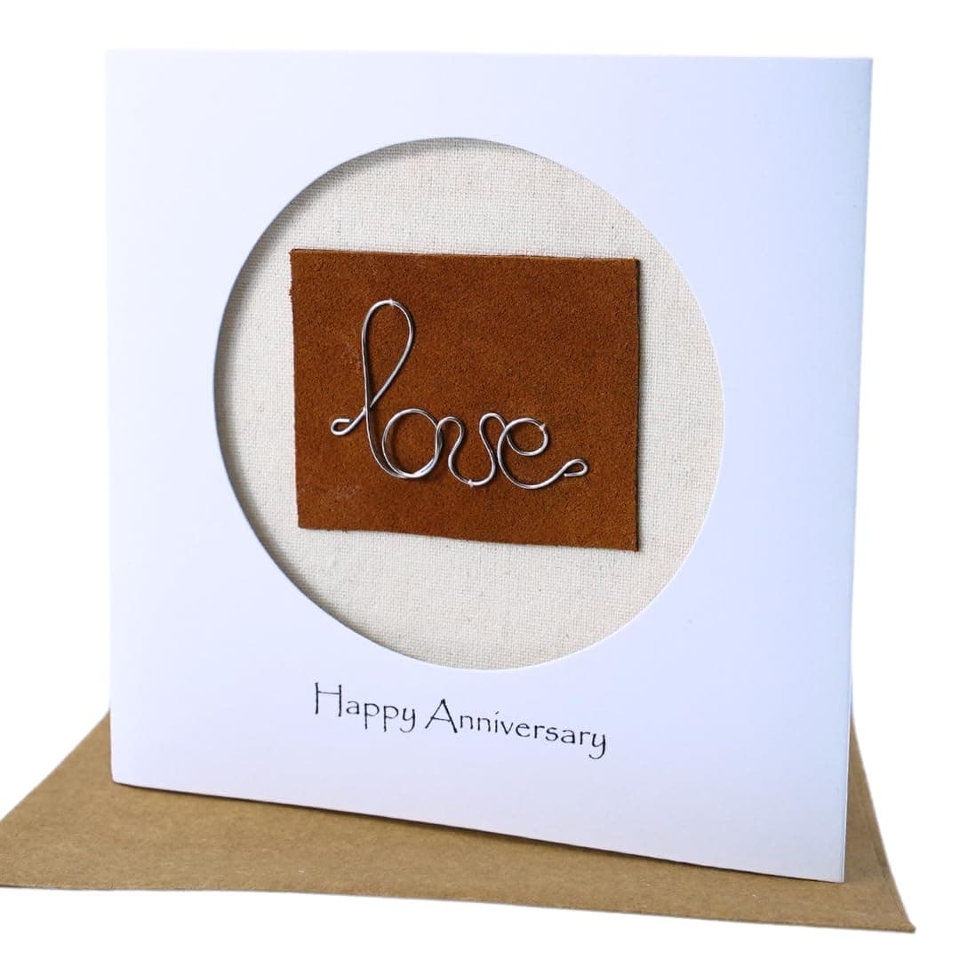 Camellia Bees 6th Anniversary Card - Handmade Steel Iron Wire Love Card, Romantic Anniversary Idea for Wife Husband Him Her, Unique Iron Wedding Anniversary Greeting Card with Envelope (06th)