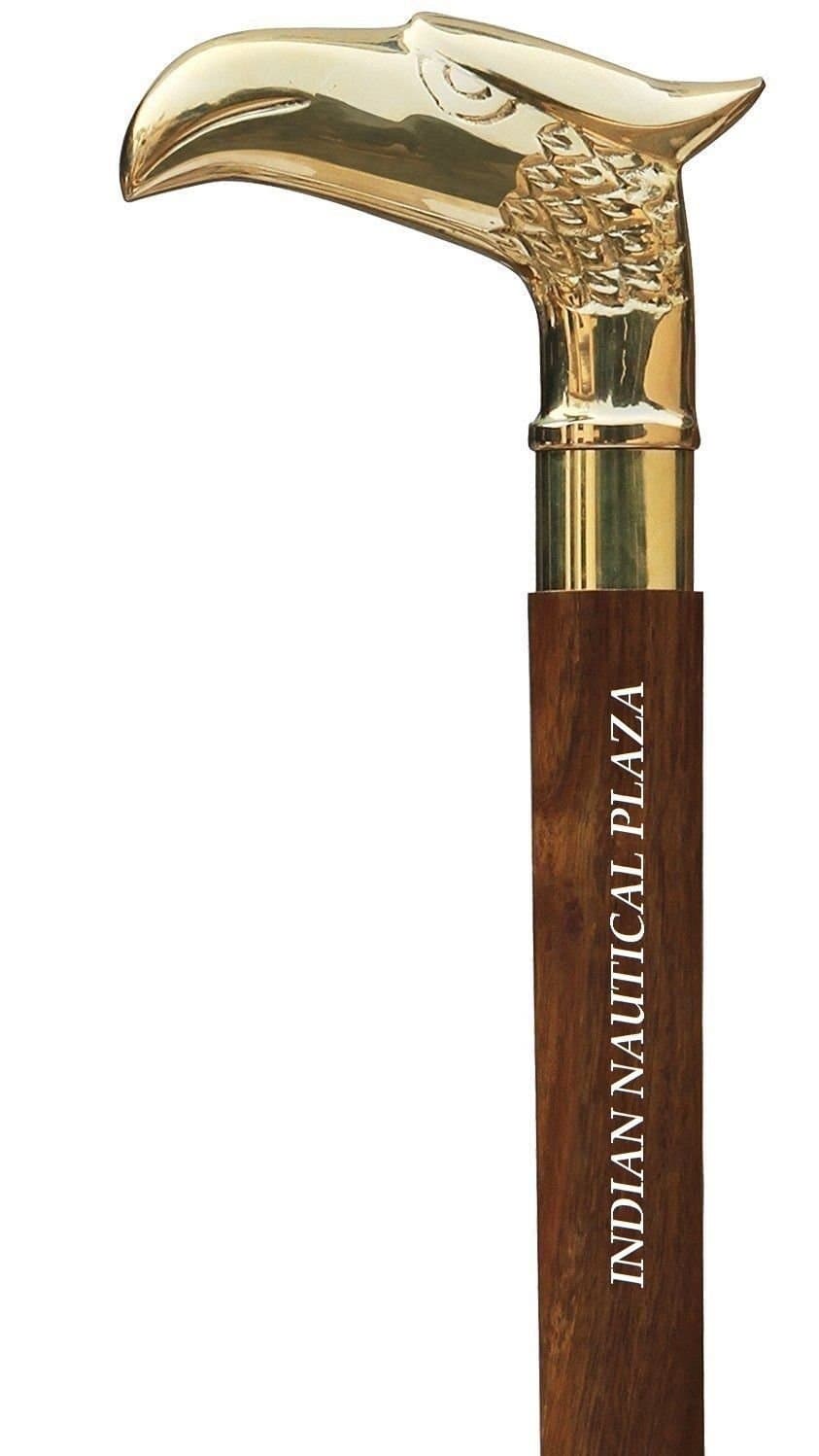 royal victorian export Eagle Walking Stick - Rare Eagle Head Wooden Cane Walking Stick for Men and Women - Canes and Walking Sticks with Metal Brass Handle by