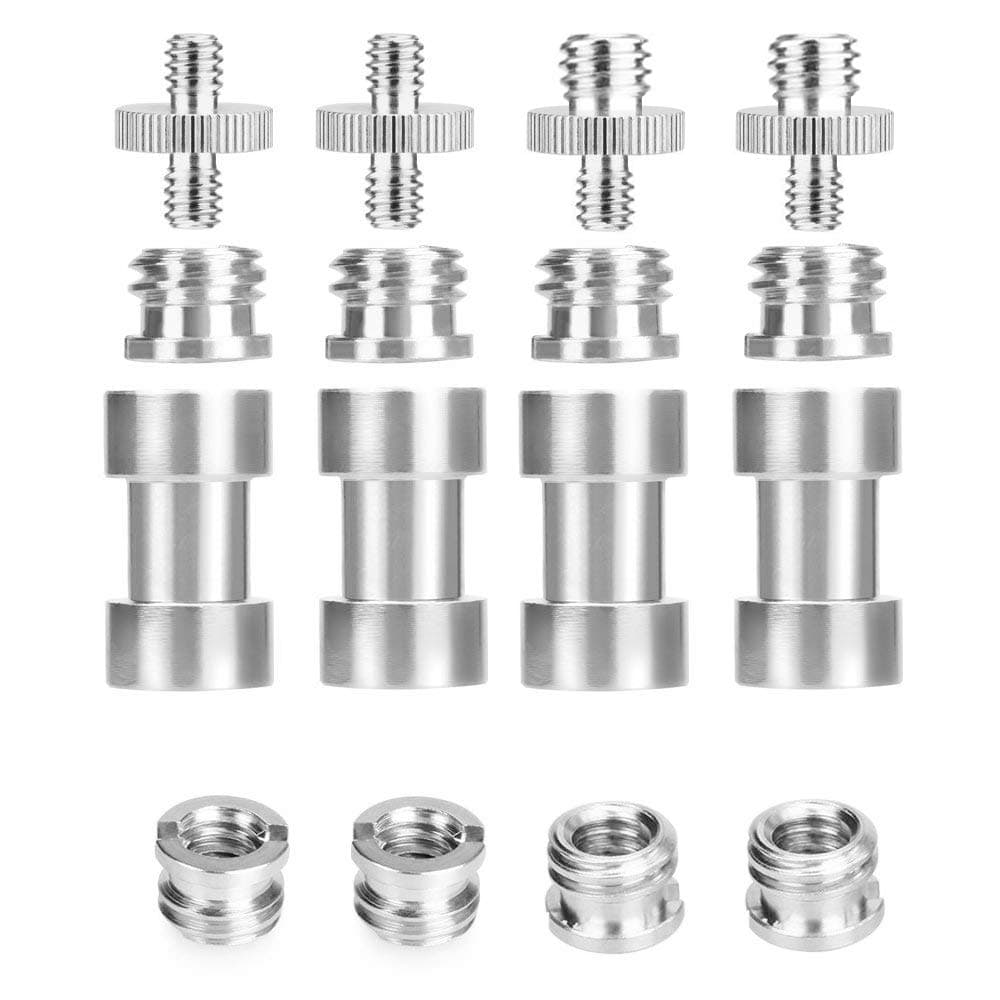 UTEBIT Camera Screw 1/4 to 3/8 Adapter Thread Adapter Set Camera Spigot Convert Mounting Screws Tripod Screw Compatible for Magic Arm Crab Clamp Ball Head Monopod Light Stand Quick Release Plate