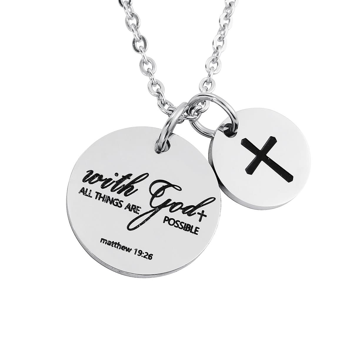 Bible Verse Necklace Cross Charm Confirmation Pendant Necklace Gift Scripture Jewelry