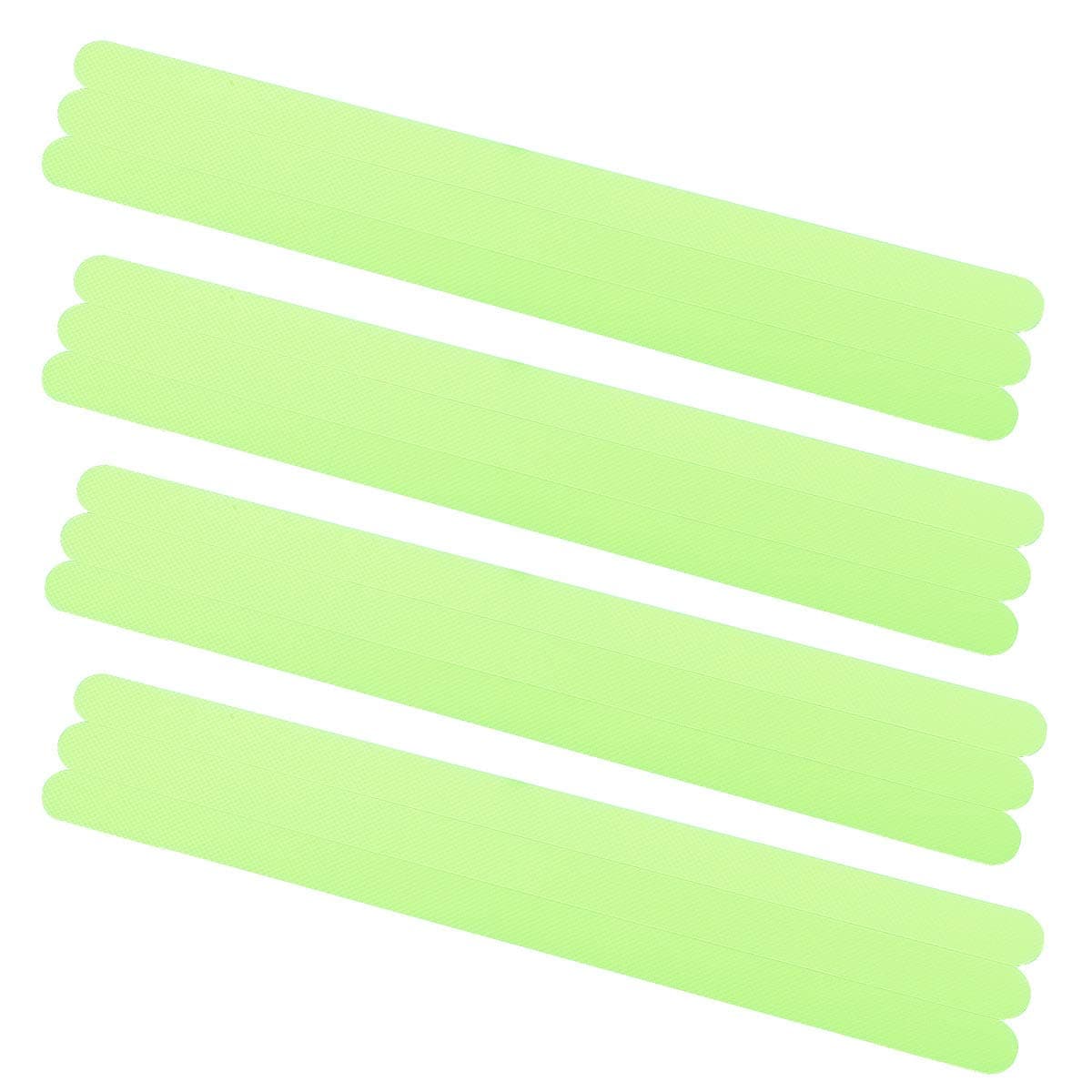 Non-Slip Safety Shower Treads - Morric Glow in The Dark Tape 12PCS 0.8 inch x 15 inch Luminous Anti-Slip Strips Adhesive for Bathtubs Showers Stairs and Floors (Green)