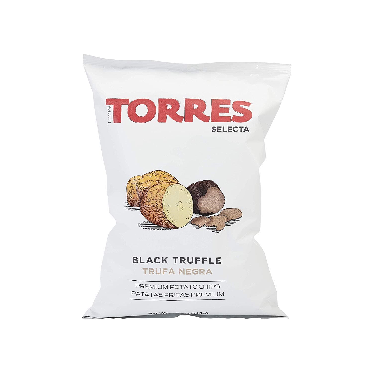 Patatas Fritas Torres Black Truffle Premium Potato Chips Big Bag (1 x 4.41 Ounce) - PACK OF 2