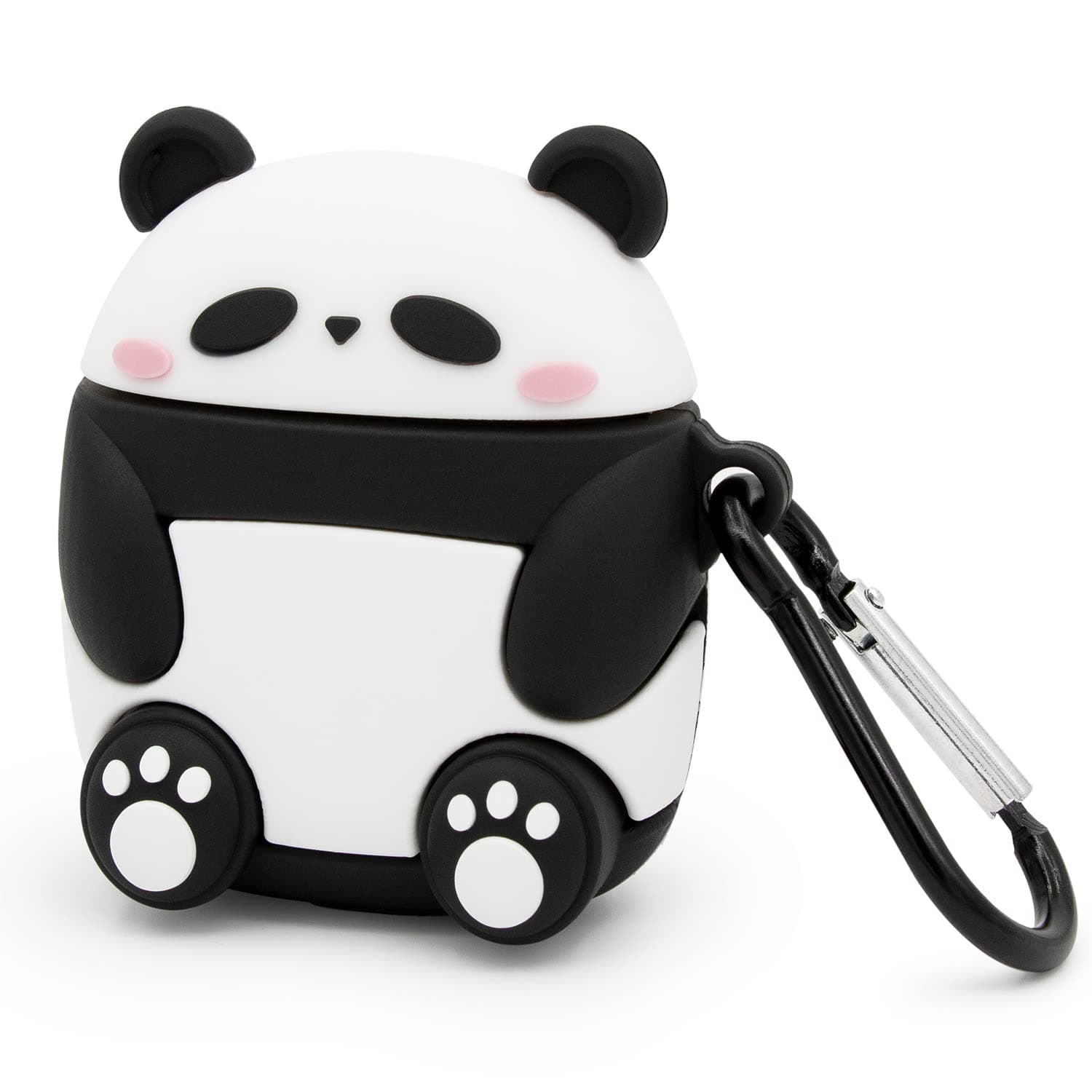 Cute Airpods Case, Airpods 2 Case, Panda 3D Animals Funny Cartoon Full Protection Shockproof Soft PVC Charging Case Cover with Keychain for Girls Boys Women Children