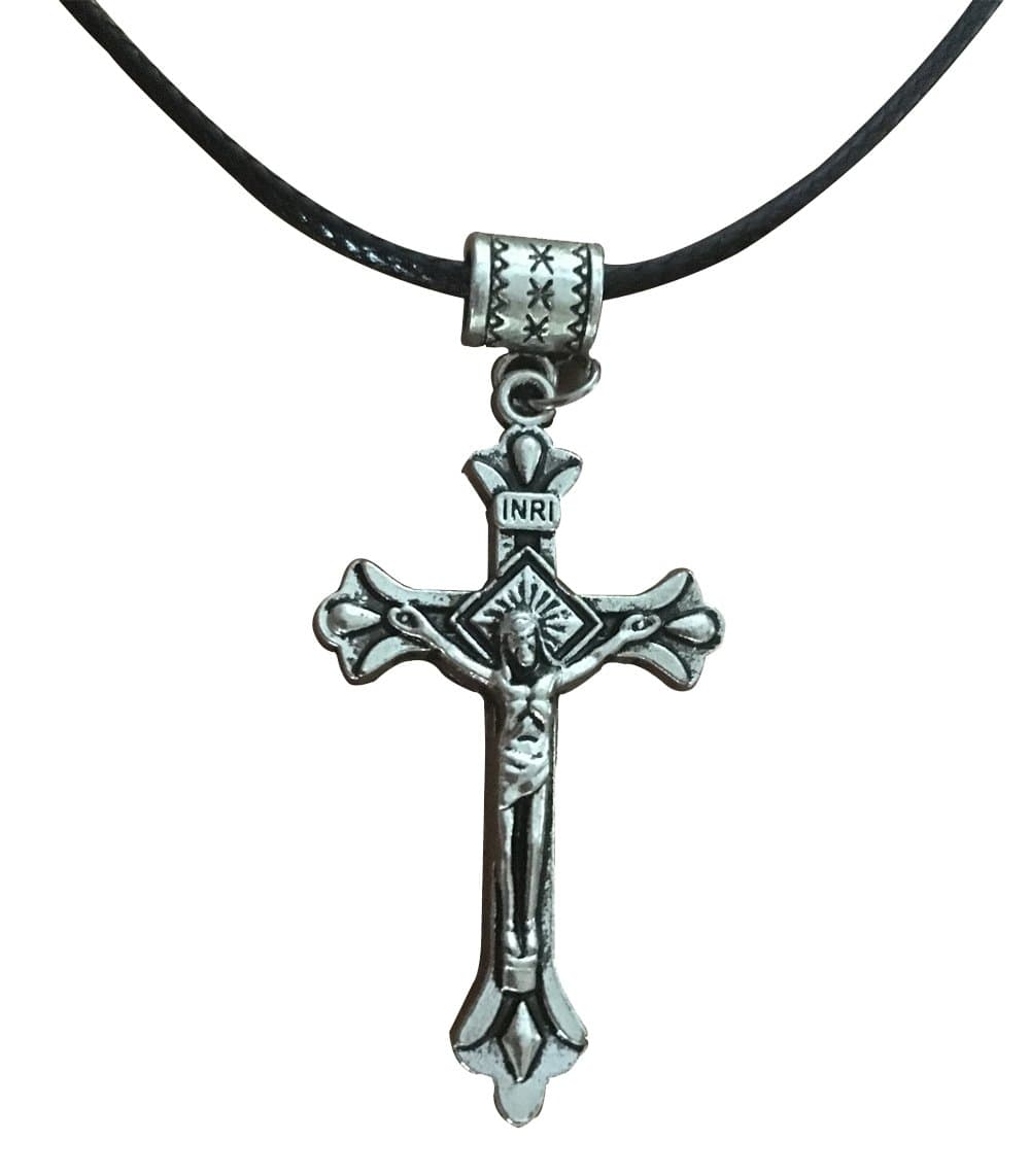 SUNSIN Men's Stainless Steel Cross/Turtle/Scorpion/Elephant Necklace with Rope Adjustable Black Chain