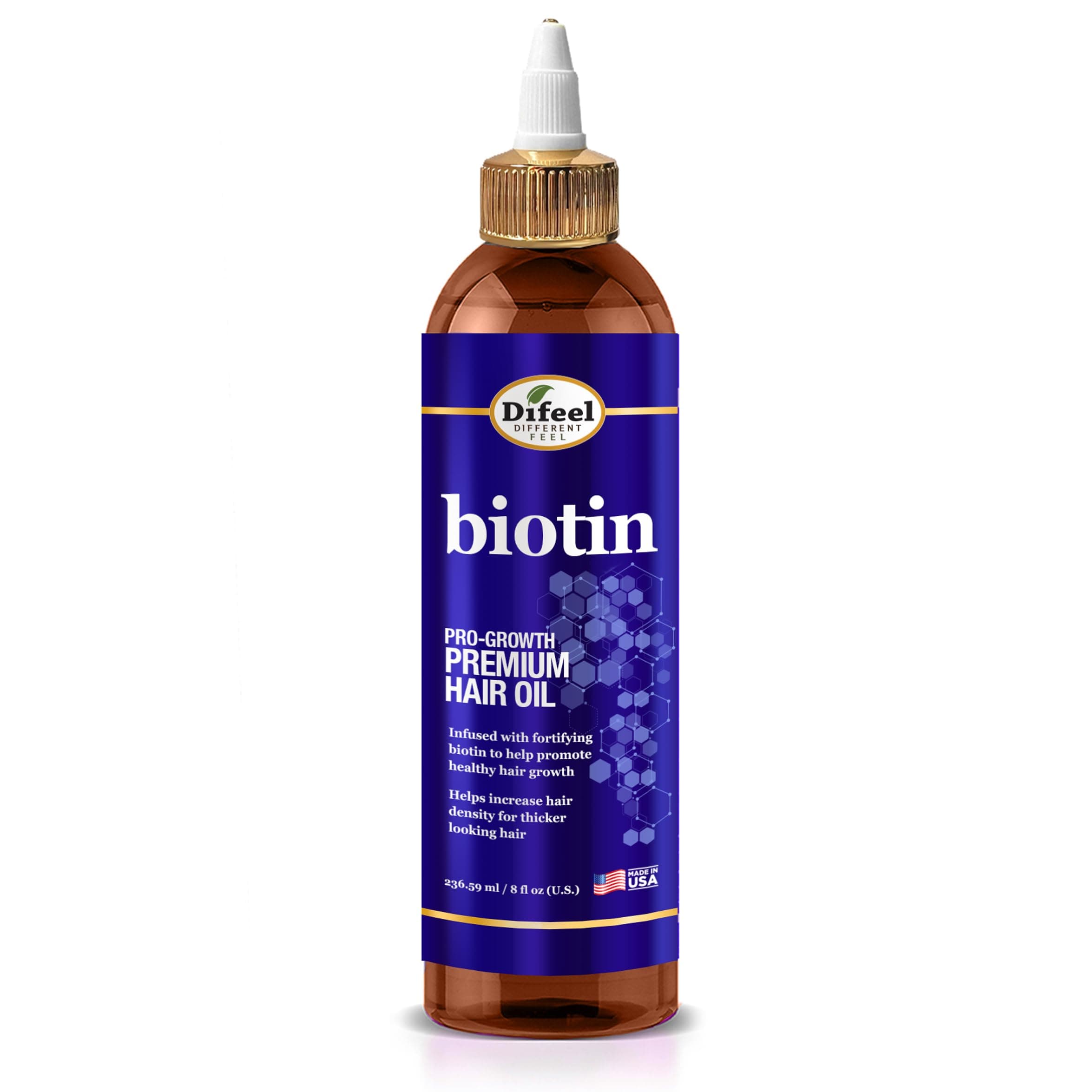 Difeel Biotin Pro Growth Premium Hair Oil 8 oz. - Infused with Fortifying Biotin for Healthy Hair Growth