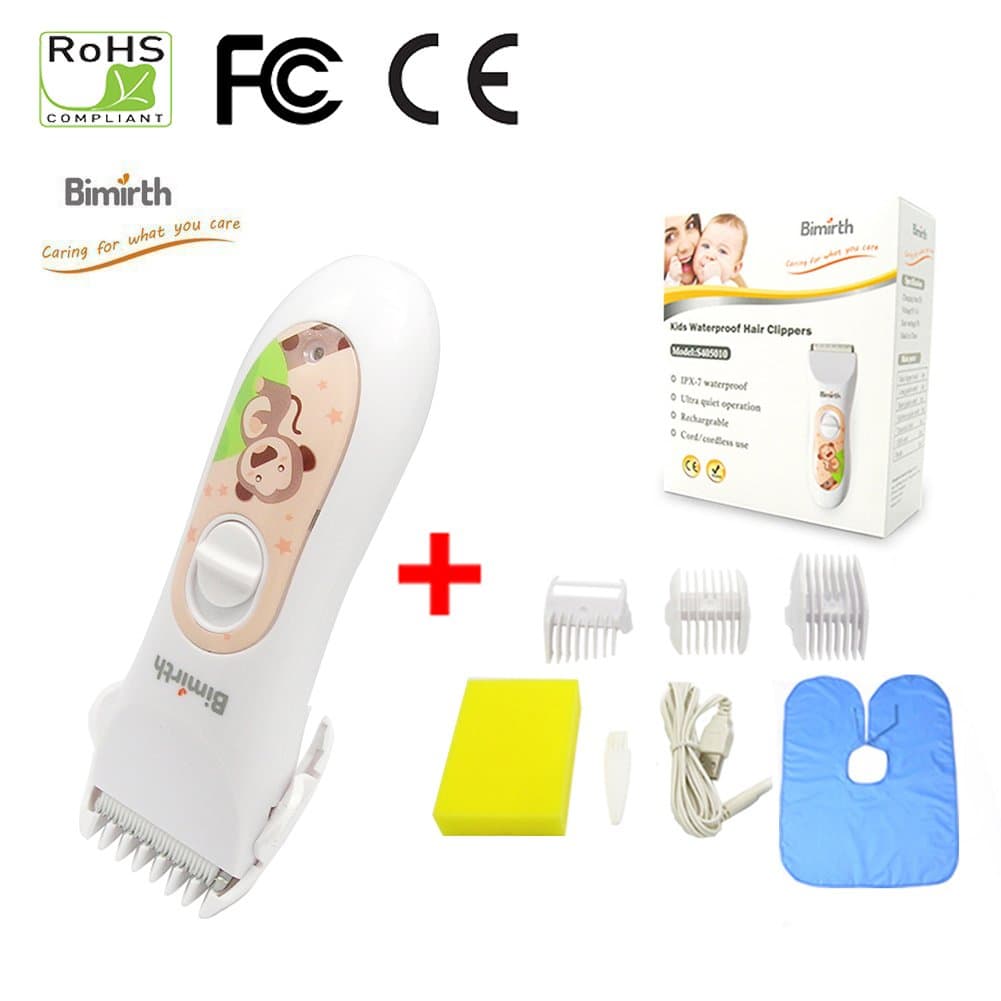 Samber Waterproof Ultra-Quiet USB Rechargeable Professional Haircuts Hair Clipper for Baby Children Kids