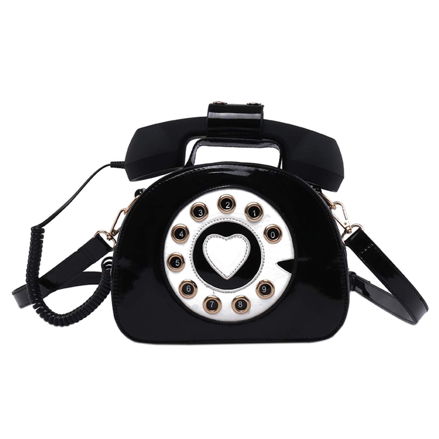 Women Telephone Shaped Handbag and Purses Retro Phone Top-Handle Shoulder Bags Crossbody Totes, One Size