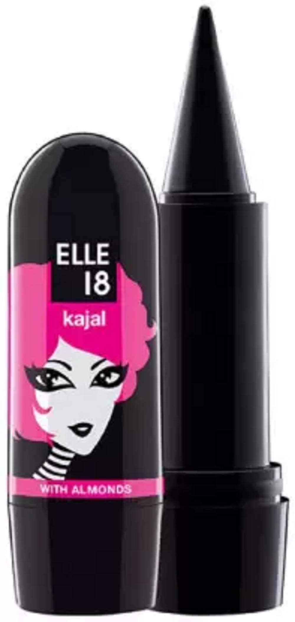 Elle 18 Kajal Pencil With Almonds (Pack Of 2) (Black, 6 Ml) Matte Finish
