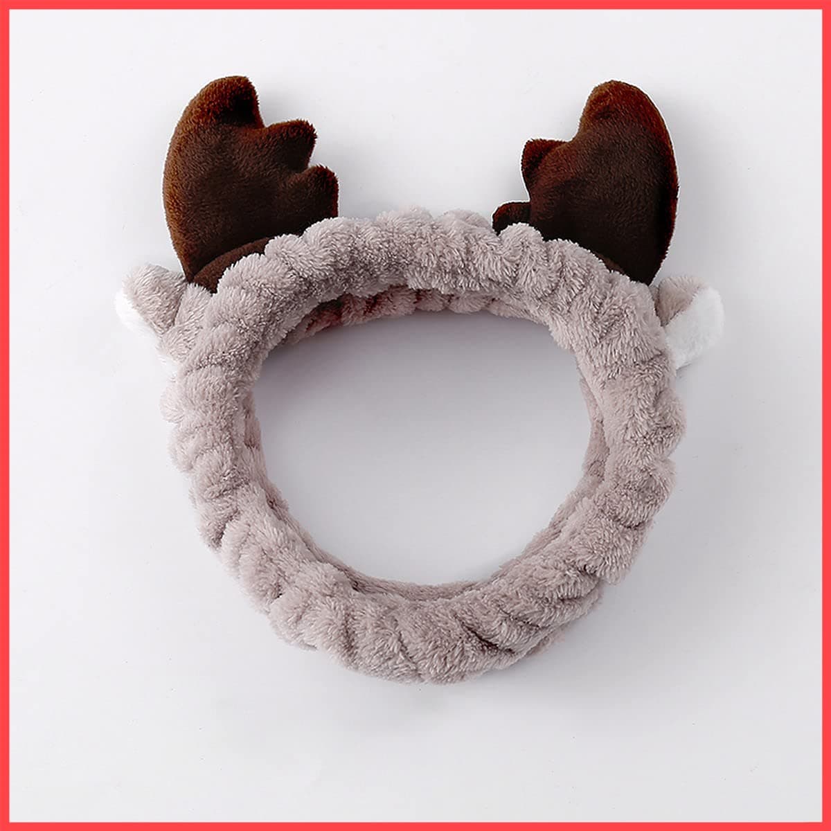 Wolpin Facial Headband Unisex | Soft Elastic Make-Up Hair Band with Cute Deer Horns | Face Wash Spa Skincare Accessory | Stretchable Head Band for Daily Beauty Routine