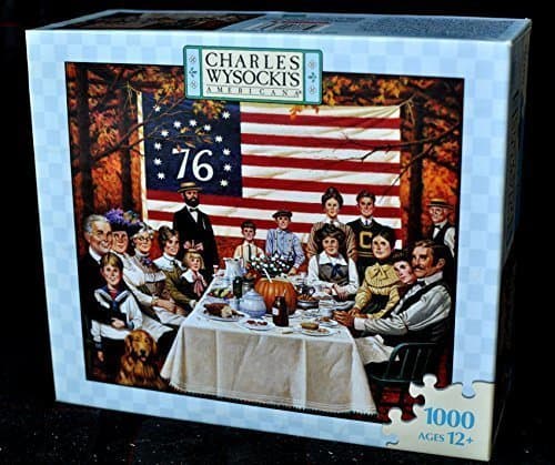 And The Thankful Ate A Hearty Meal - 1000 Piece Puzzle - Charles Wysocki's Americana - #04679-B09 / #4679-B09 by Charles Wysocki