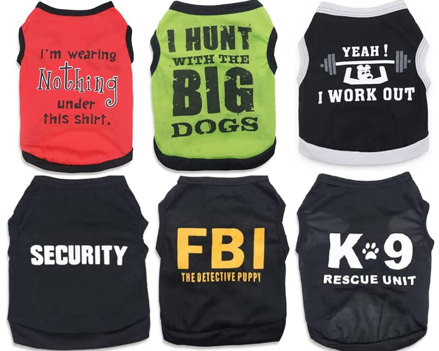 DroolingDog6 Pieces Small Puppy Shirts for Boy Dog Clothes Pet Dogs T Shirt Chihuahua Clothes Cat Shirts Pet Boys Tshirts for Small Dogs Boy T-Shirt Cat Vest Apparel