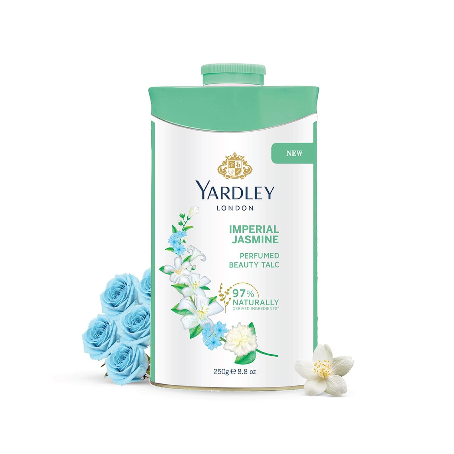 Jasmine Perfumed Talcum Powder - 250 g. 8.8 oz, Deodorizing Talc
