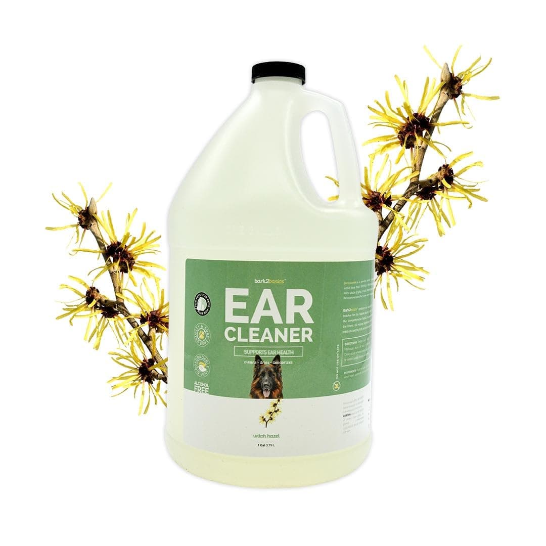 Dog Ear Cleaner, 1 Gallon - All Natural, Witch Hazel, Gentle Aloe Vera and Chamomile Extract Base, Breaks Through Tough Wax and Debris, Soap-Free