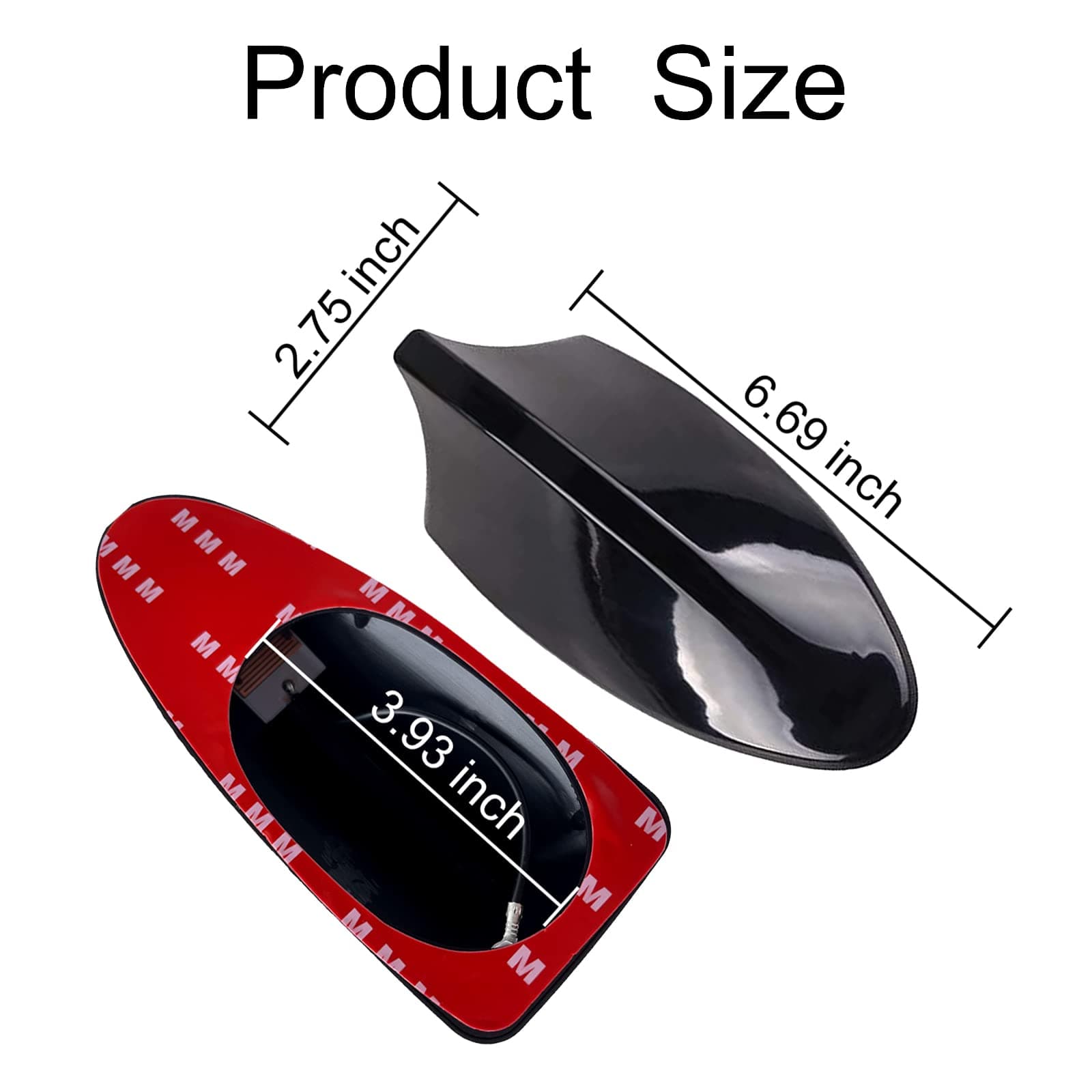 jeseny Shark Fin Antenna Car Antenna Decorative Top Mounted Dummy Roof Aerial for Car Trunk SUV Pack-1 (Black)