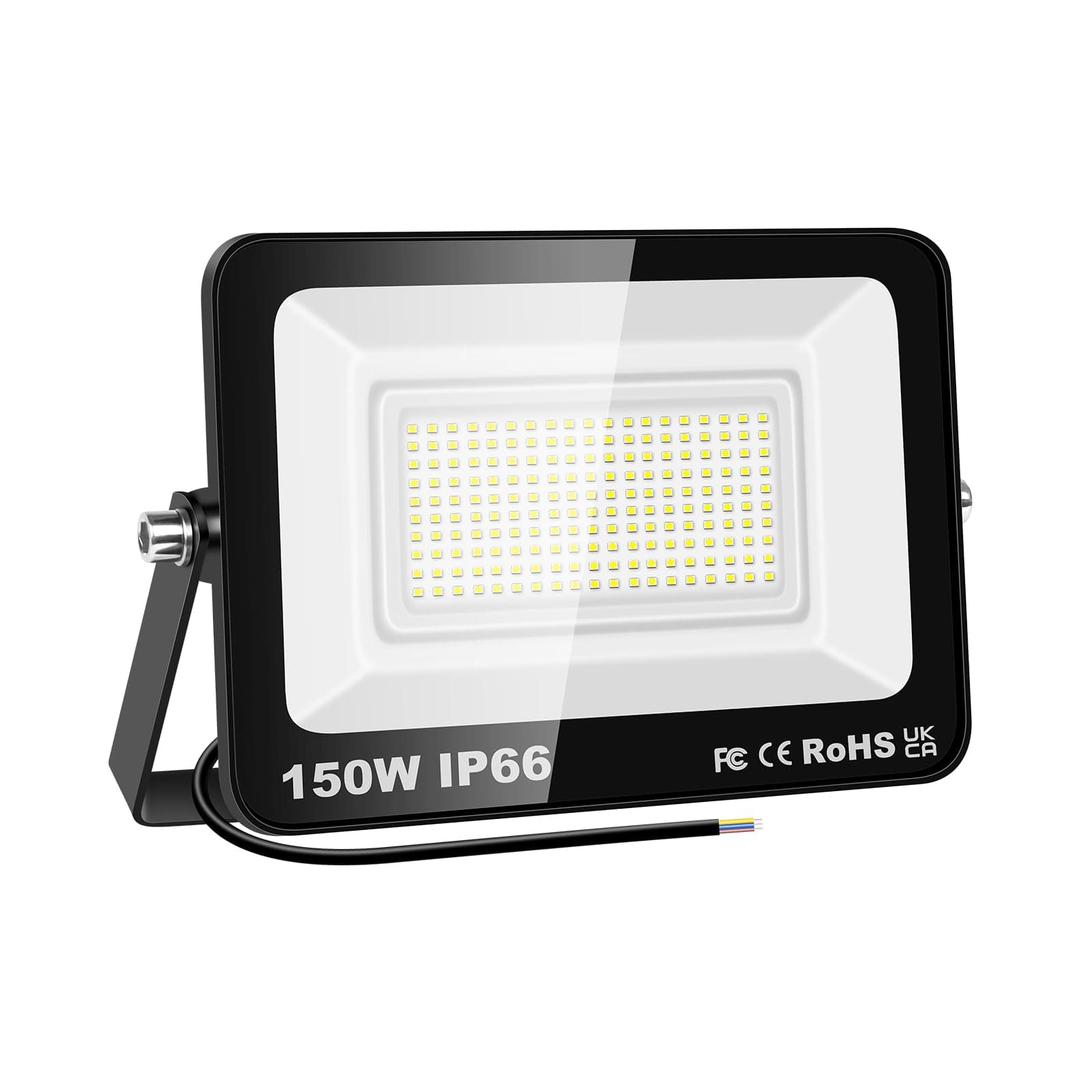 PICAA 150W LED Flood Lights Outdoor, Super Bright Security Lights, IP66 Waterproof Floodlight, Cold White (6500K) Wall Light, Perfect for Garden, Yard, Garage, Patio,Warehouse, Parking Lot