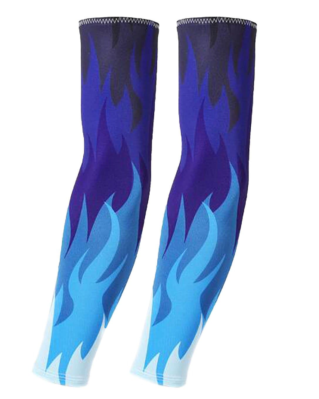 Crasy ShopUnisex Flame UV Cut Arm Sleeves Summer Outdoor Sports Sun Protection Armwarmers for Running, Golf, Cycling, Basketball, 1 Pair