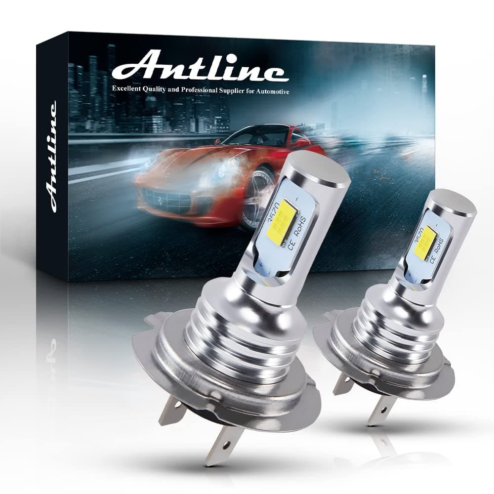 Antline Super Bright H7 H7LL LED Bulb 6000K White Version 3570 CSP-Chips LED Fog Lights DRL Replacement (Pack of 2)
