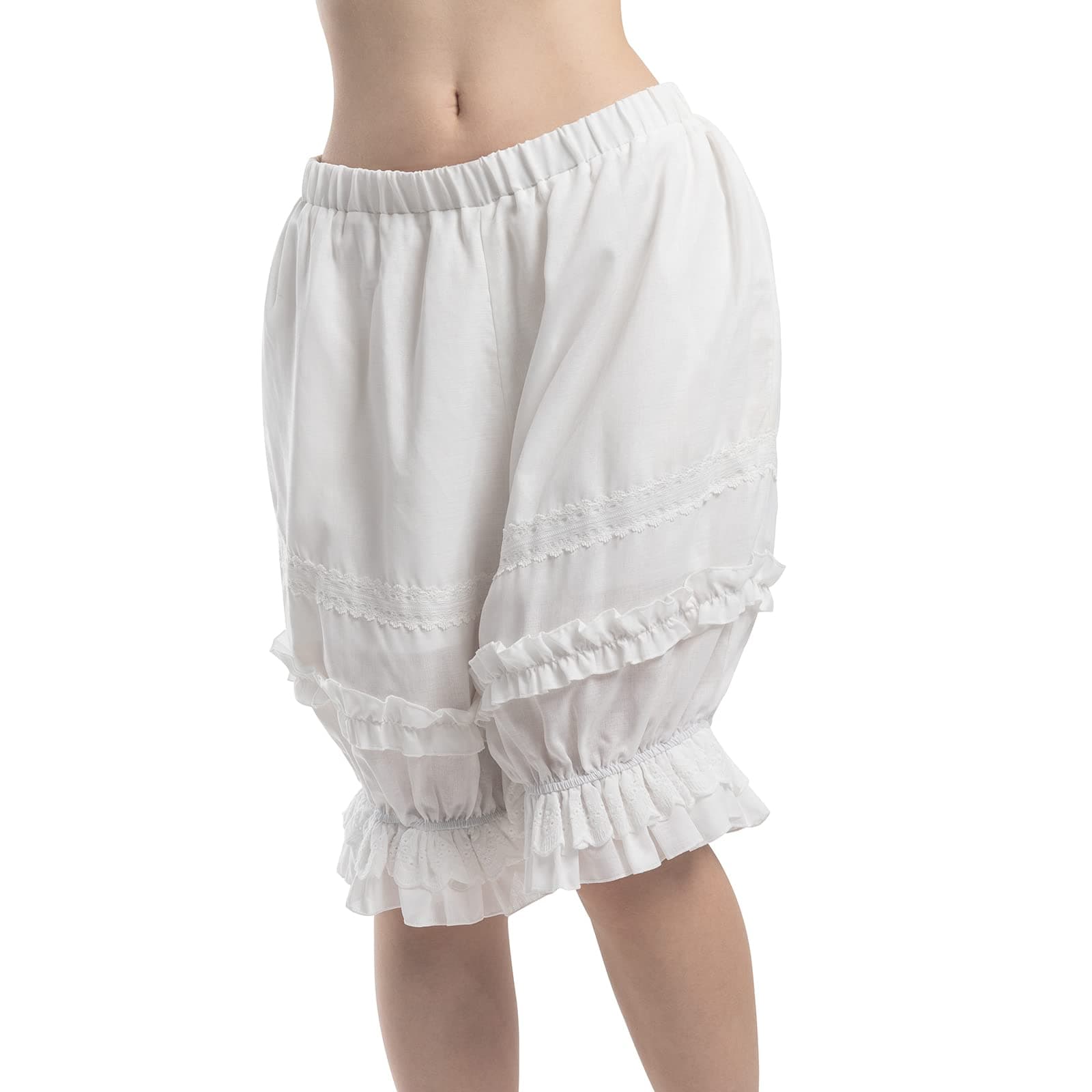 Women Bloomers Ruffle Lace Pumpkin Shorts Victorian Steampunk Shorts Pantaloons