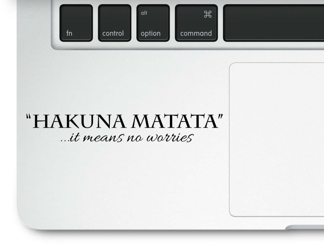 It Means no Worries Motivational Life Love Quote Clear Vinyl Printed Decal Sticker for MacBook Compatible with All MacBook Retina, Pro and Air Models