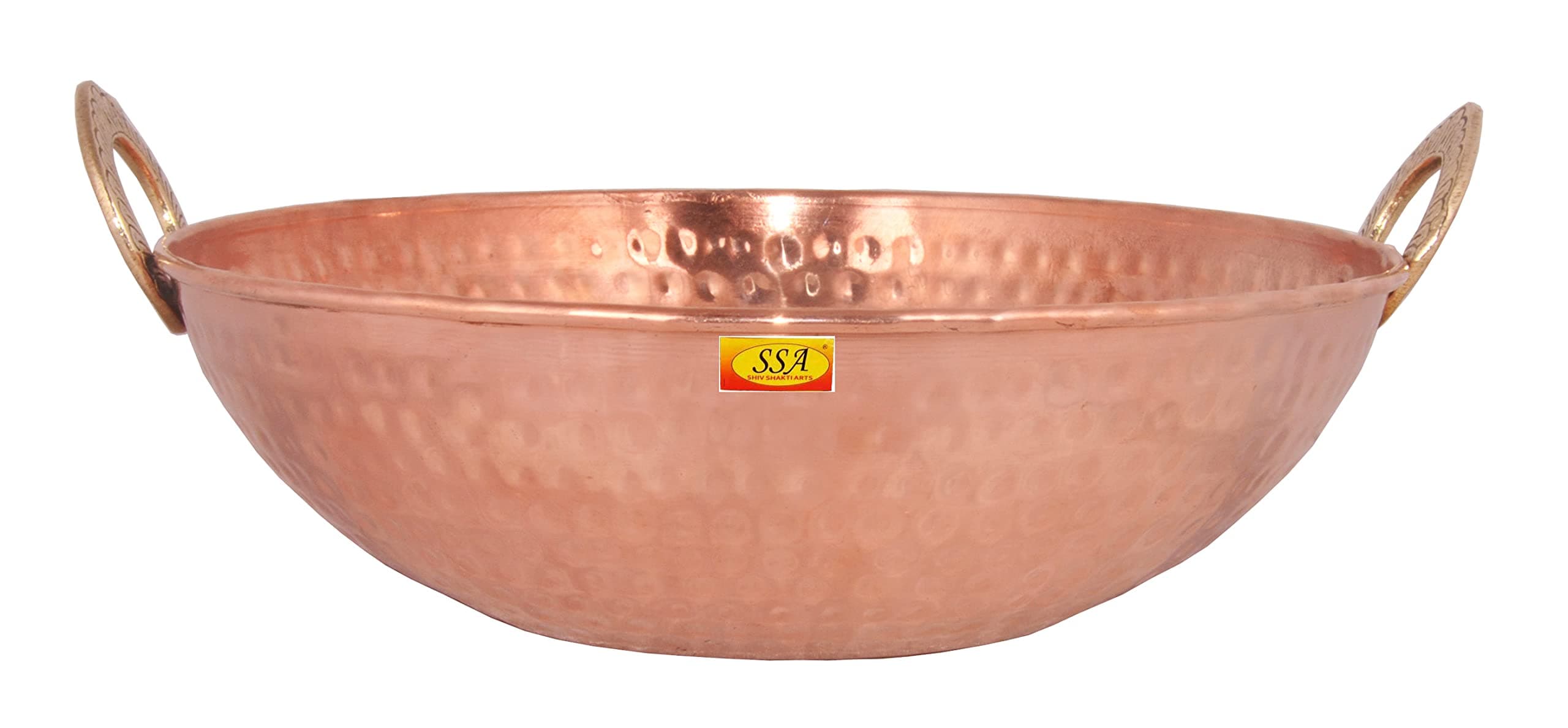 Shiv Shakti Arts® Pure Copper Kadai/Bowl/Kadhai (2600 ml) - 11'' Inch -1 piece, Copper Cookware, Copper Utensils