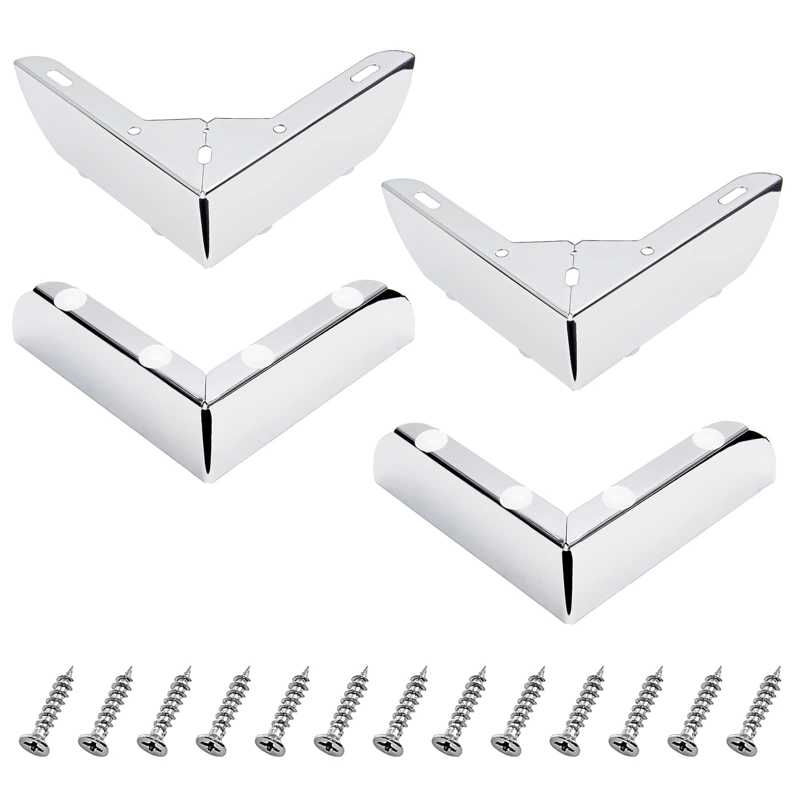 4 Pack Furniture Legs 2 Inch Height, Minimalist Design Furniture Feet Metal Sofa Legs Replacement for Sofa Coffee Table Cupboard Cabinet TV Stand Feet, Silver, 5.74 Inch Length