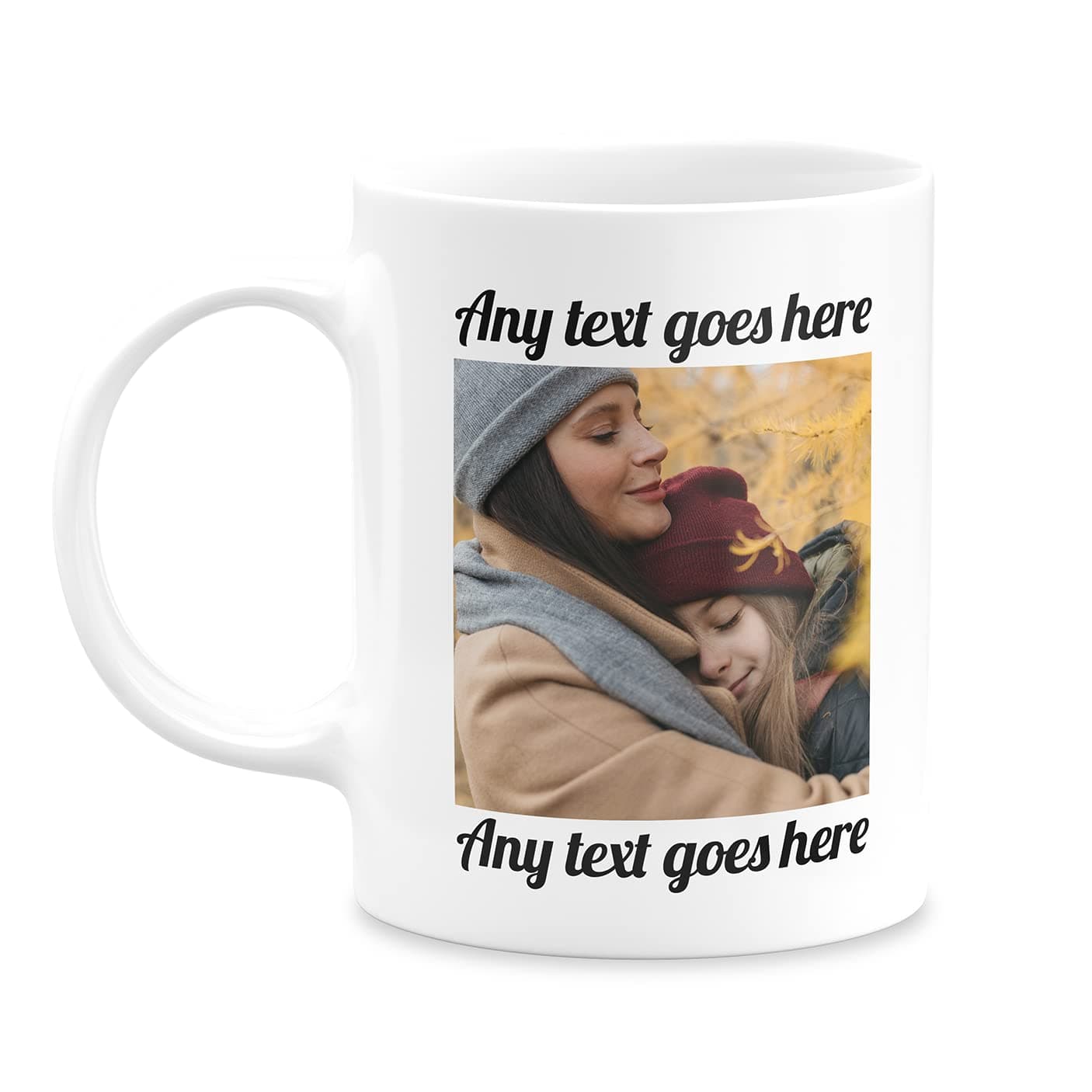 Hippowarehouse Personalised Mug Text Photo Printed Collage Design Logo Gift Cup 11oz Christmas Fathers Day Coffee Best Friend for her for Him Girlfriend Boyfriend Custom Company Business Funny