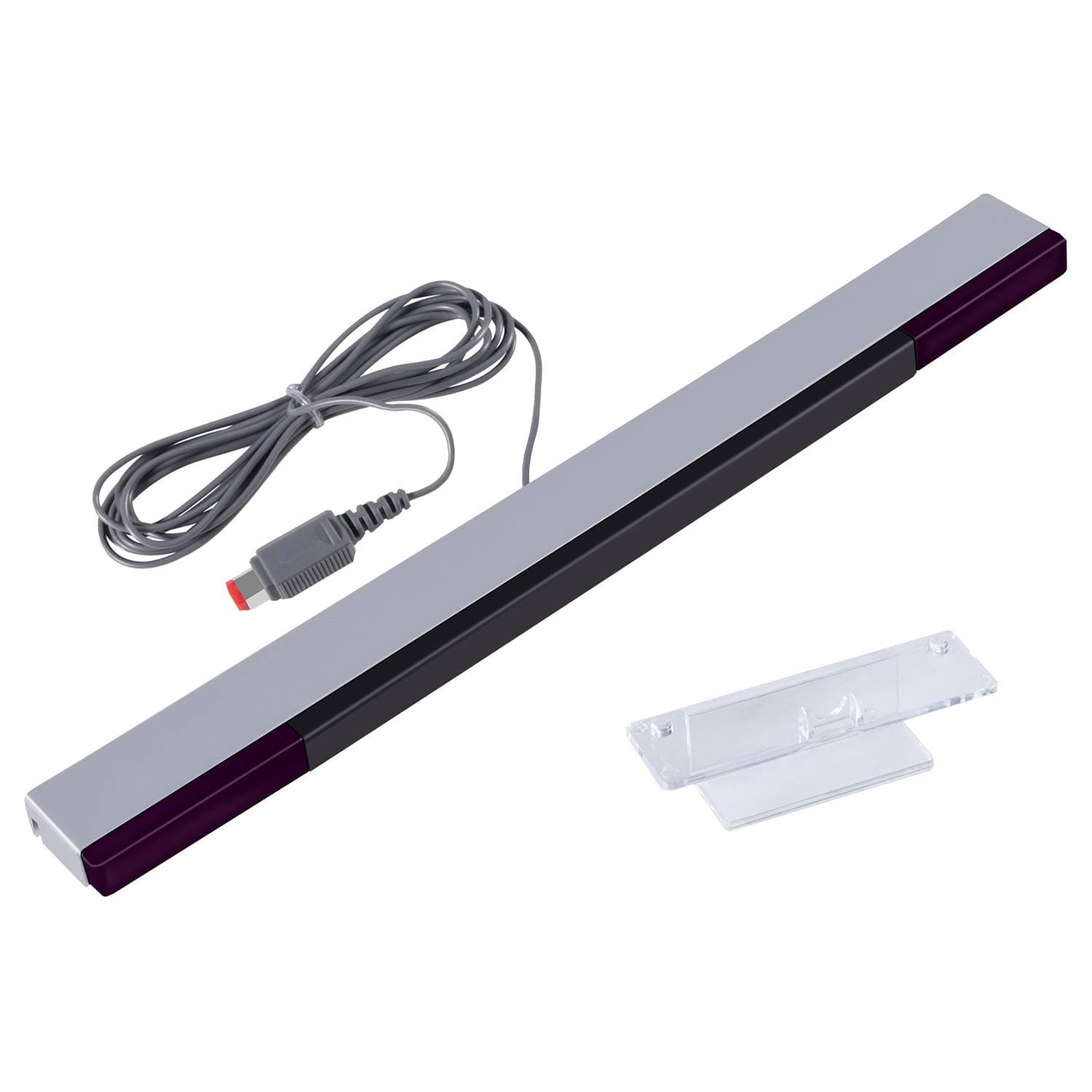 Sensor Bar for Wii, Replacement Wired Infrared Ray Sensor Bar for Nintendo Wii and Wii U Console, Includes Clear Stand