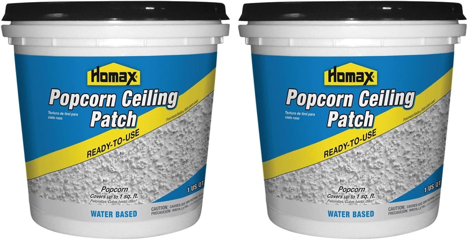 Homax Ready-to-Use Popcorn Ceiling Patch Texture - Covers up to 1 sq ft, White, 1 Quart (Pack of 2)