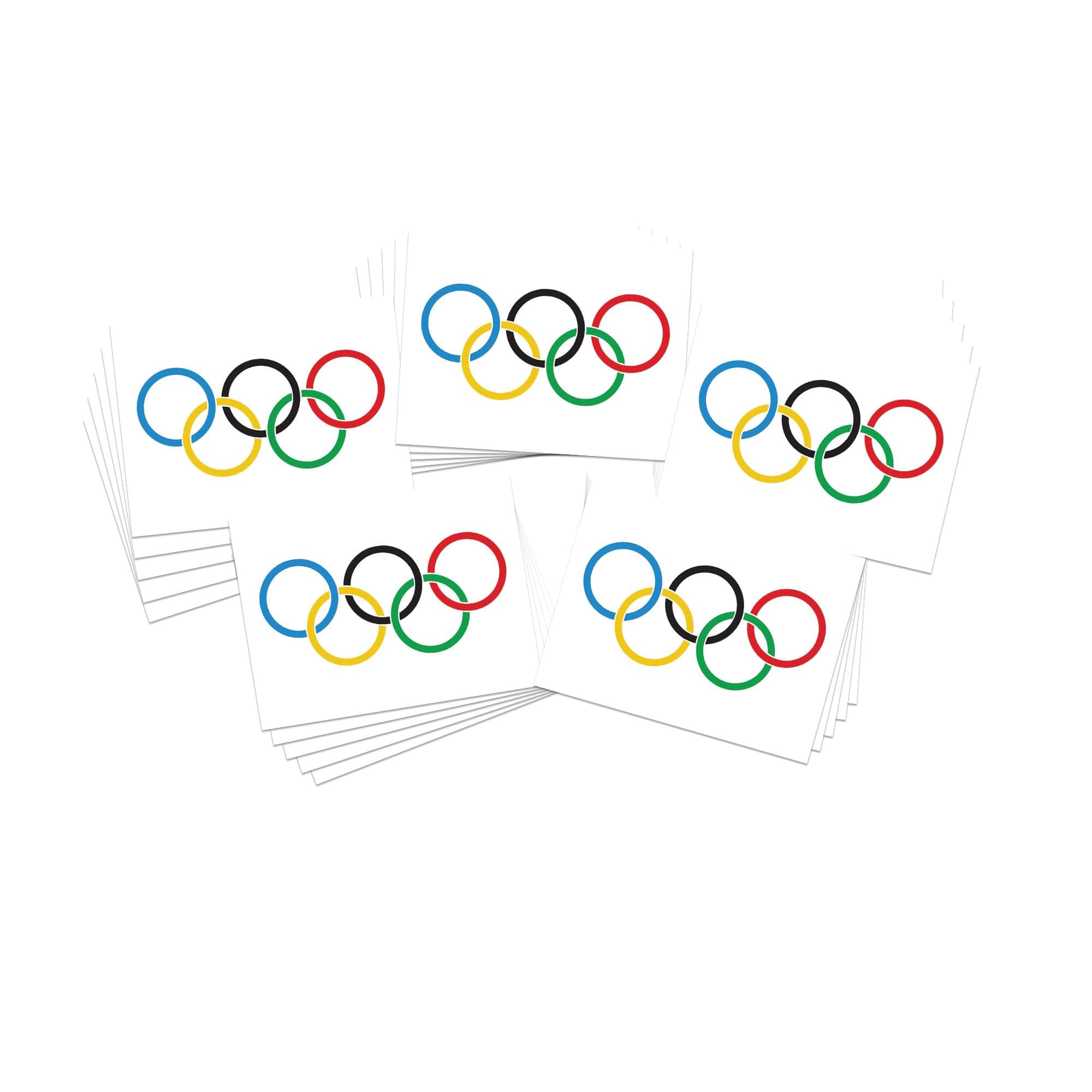 Small Olympic Rings Temporary Tattoos | 25 pack | Skin Safe | MADE IN THE USA | Removable