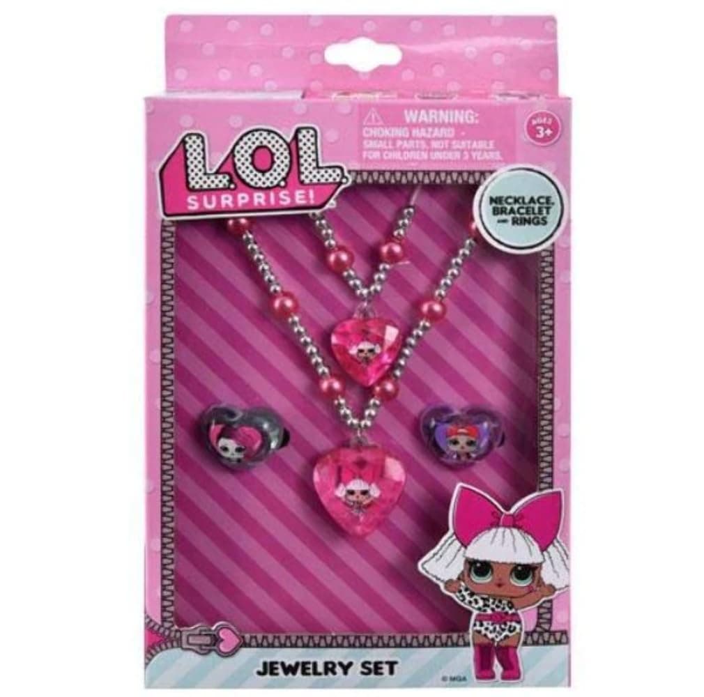 L.O.L. Surprise! LOL Jewelry Set- Necklace, Bracelet & Ring Set in Box